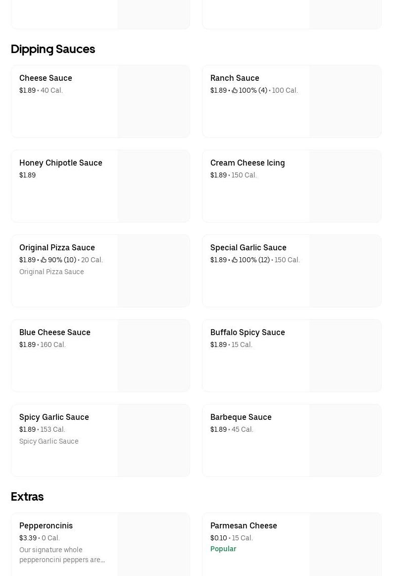 Papa Johns Pizza Menu