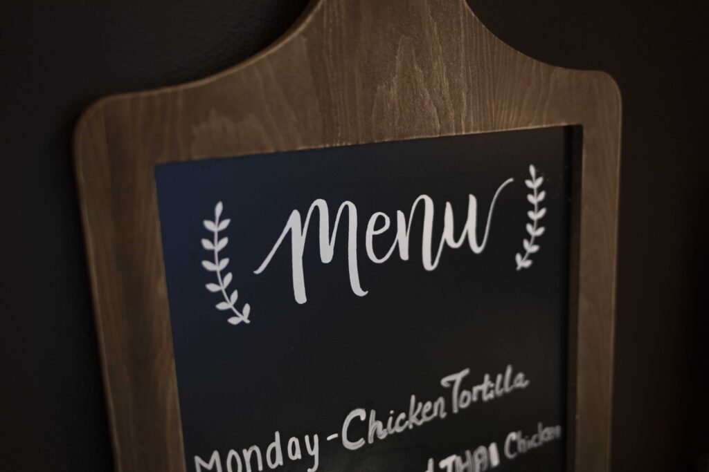 Terrace Dining Pavilion Menu