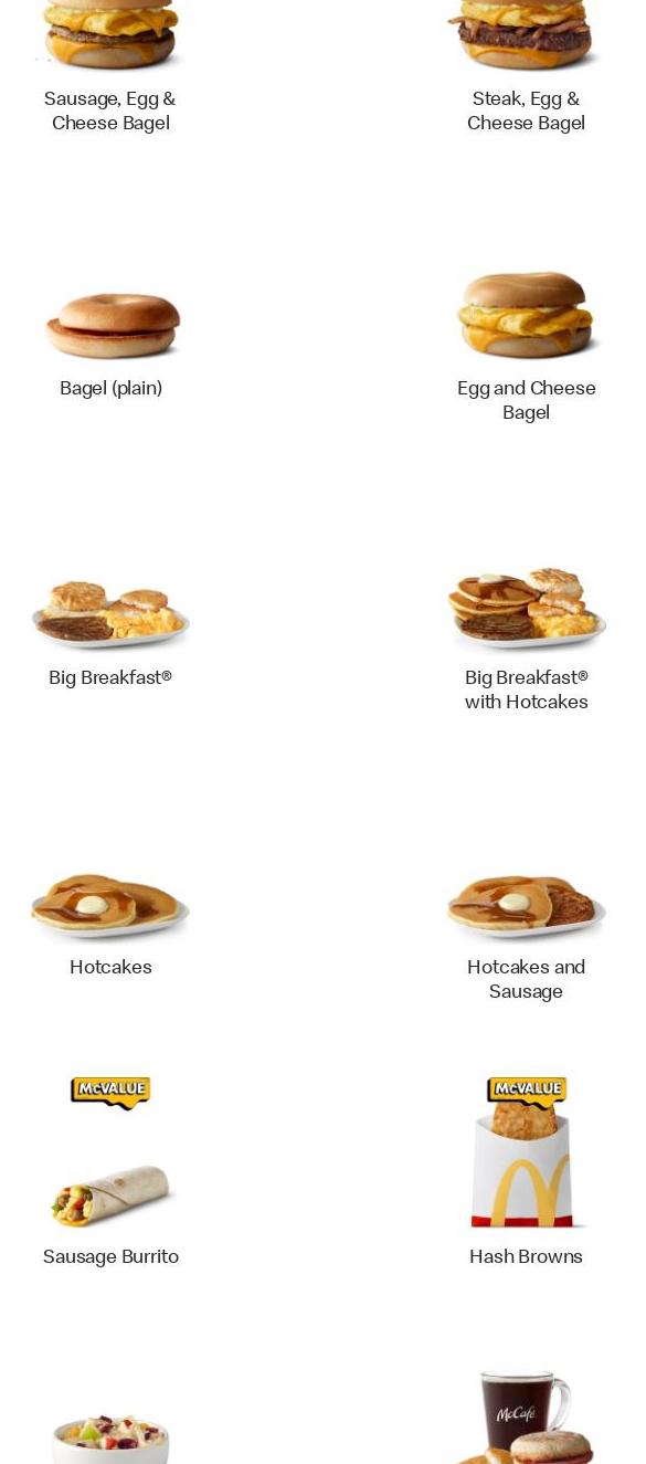 McDonald’s Menu