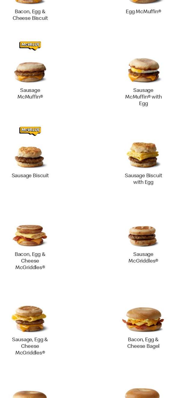 McDonald’s Menu