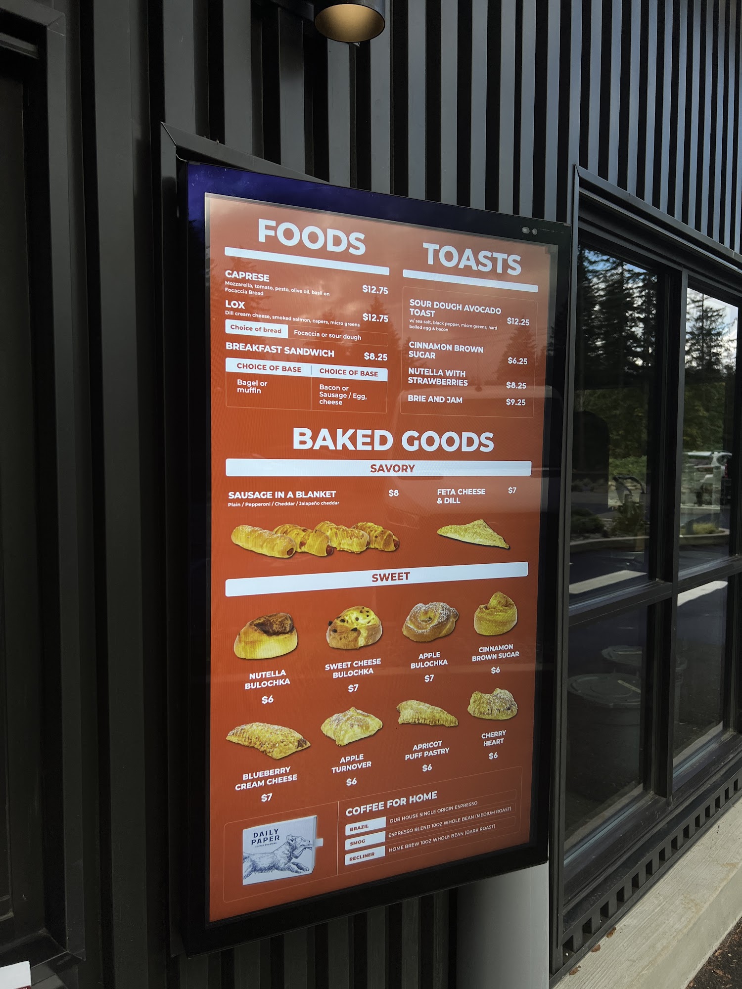 Daily Paper Coffee Menu