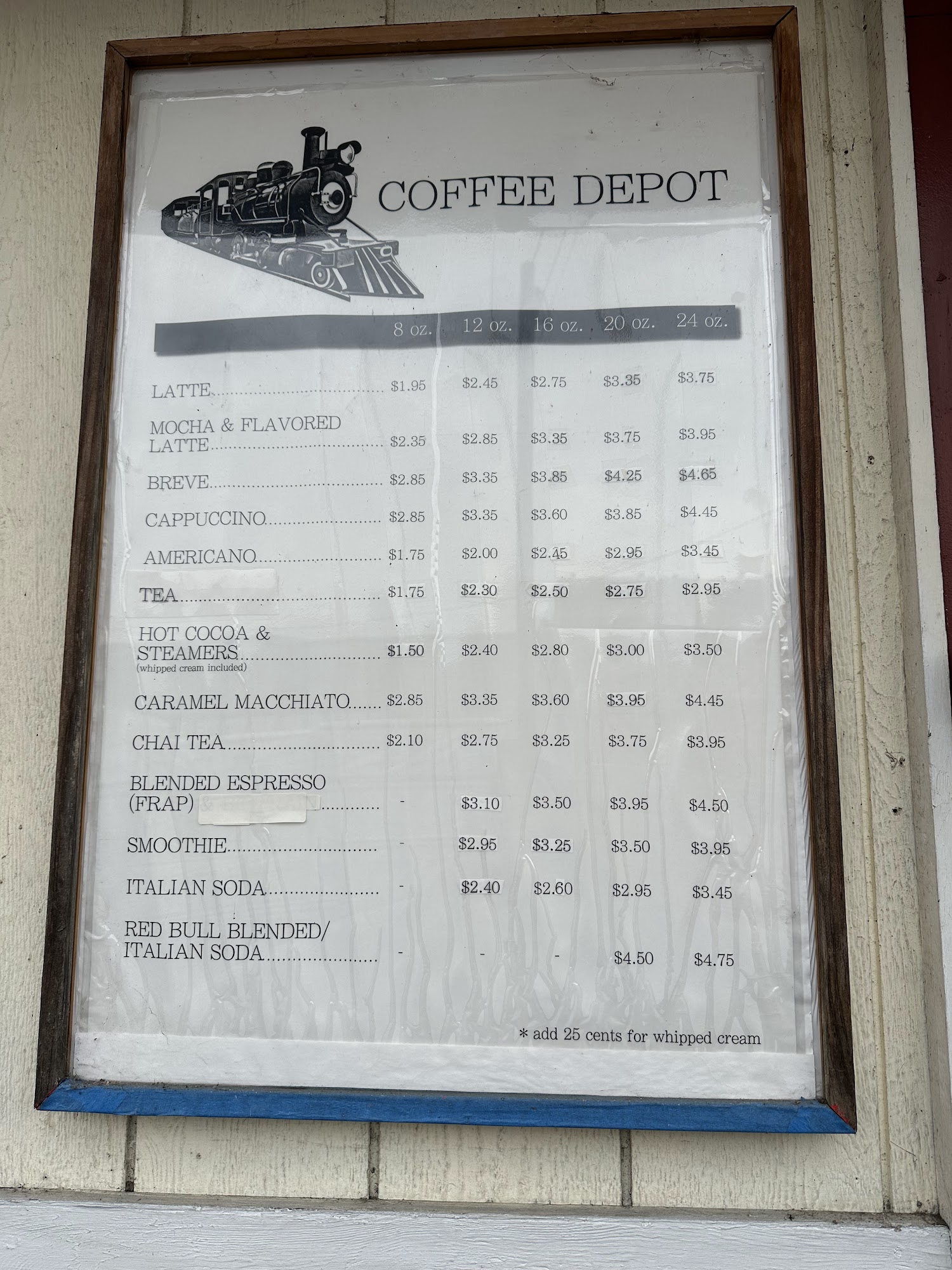 Coffee Depot Menu