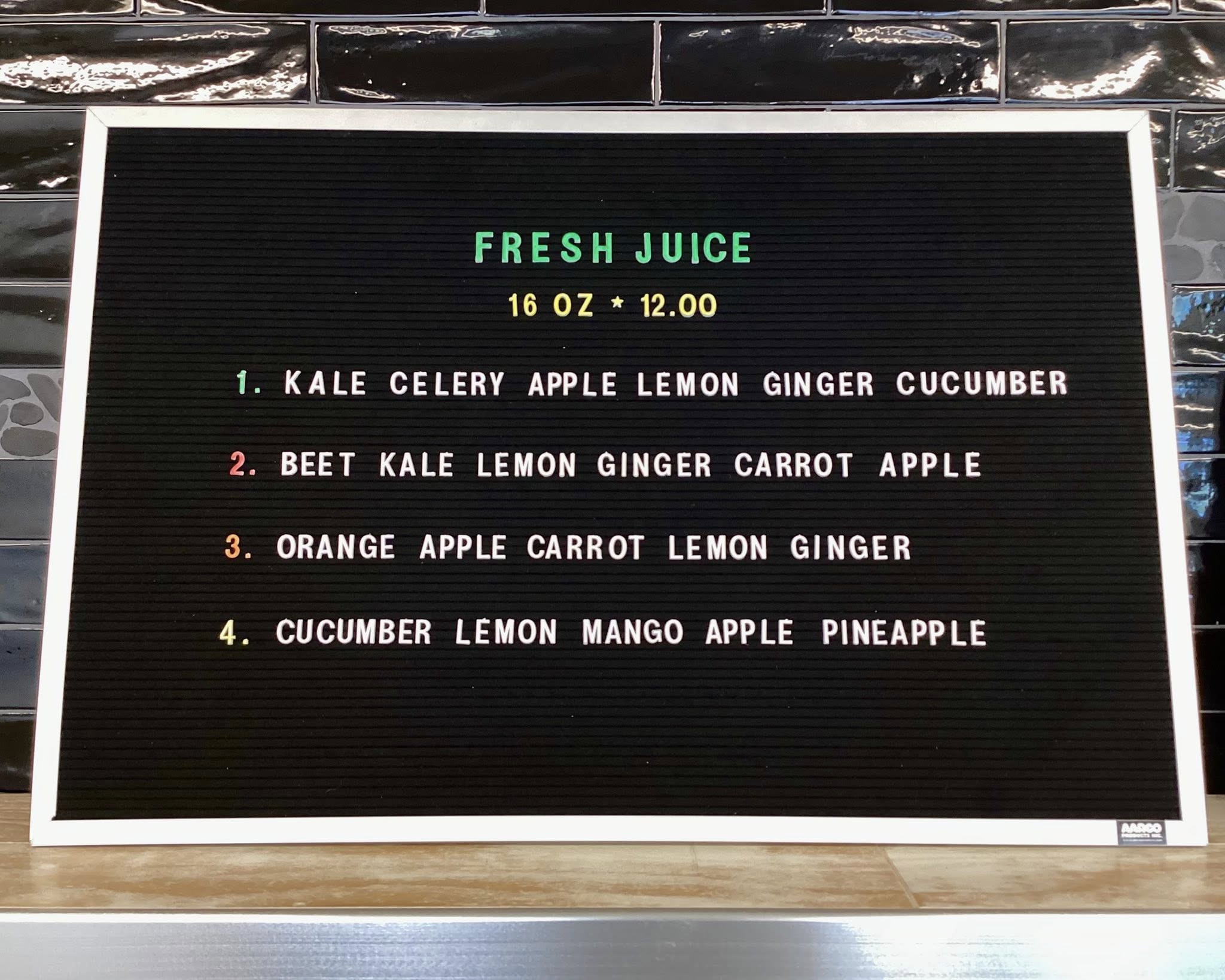 Apple Berries Juice Bar Menu