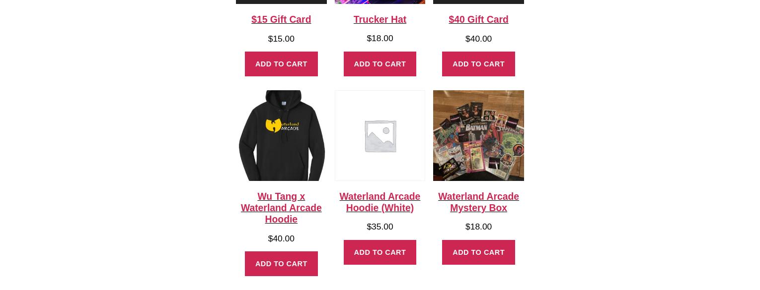 Waterland Arcade Menu