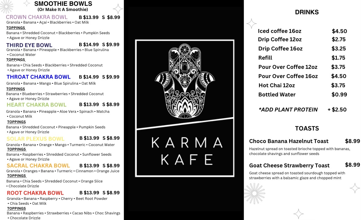 Karma Kafe Menu