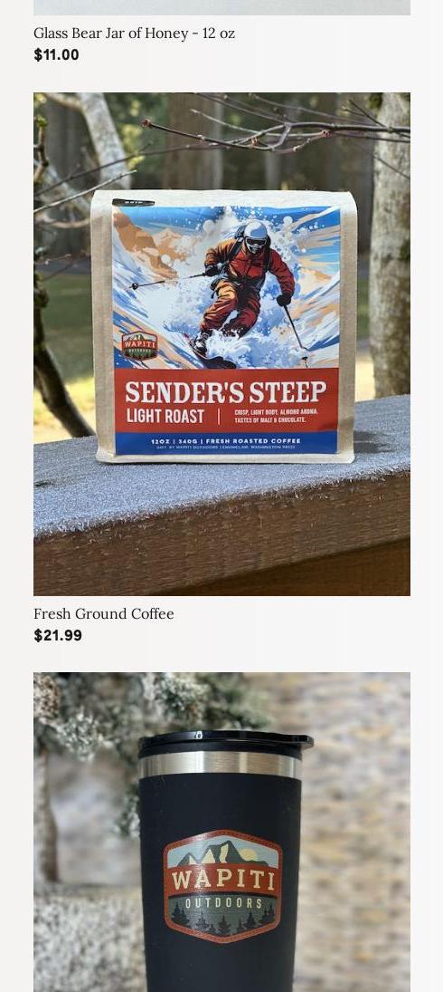 Wapiti Outdoors Menu