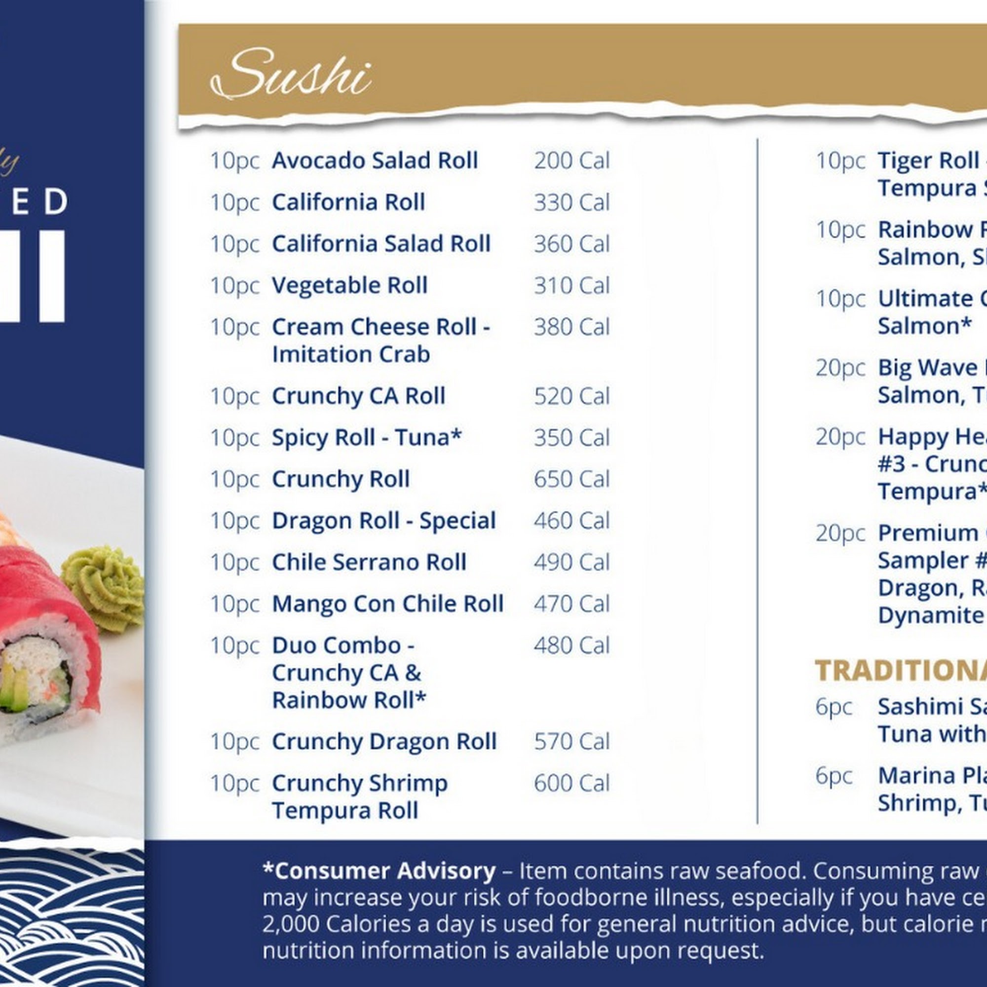 ZENSHI Handcrafted Sushi Menu