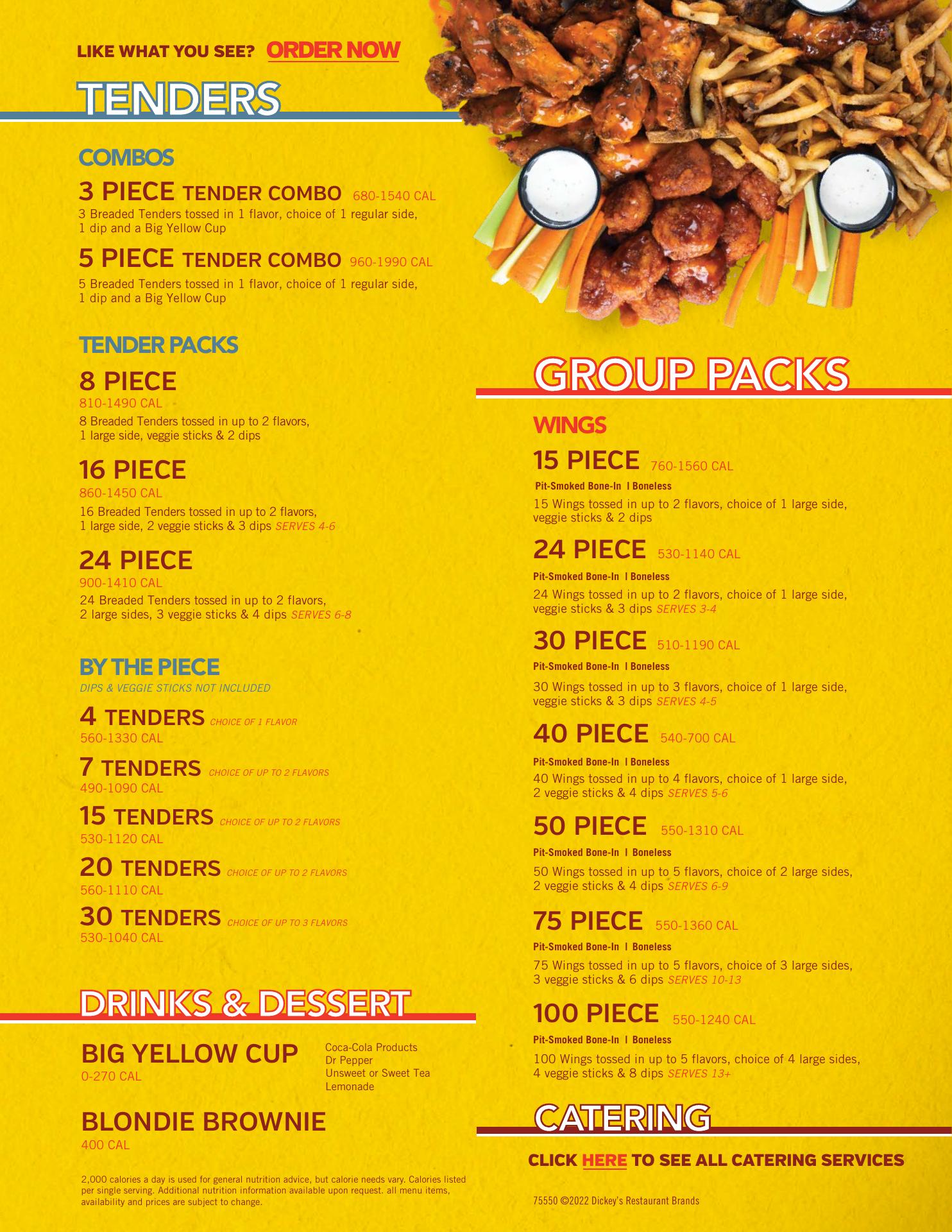 Wing Boss Menu