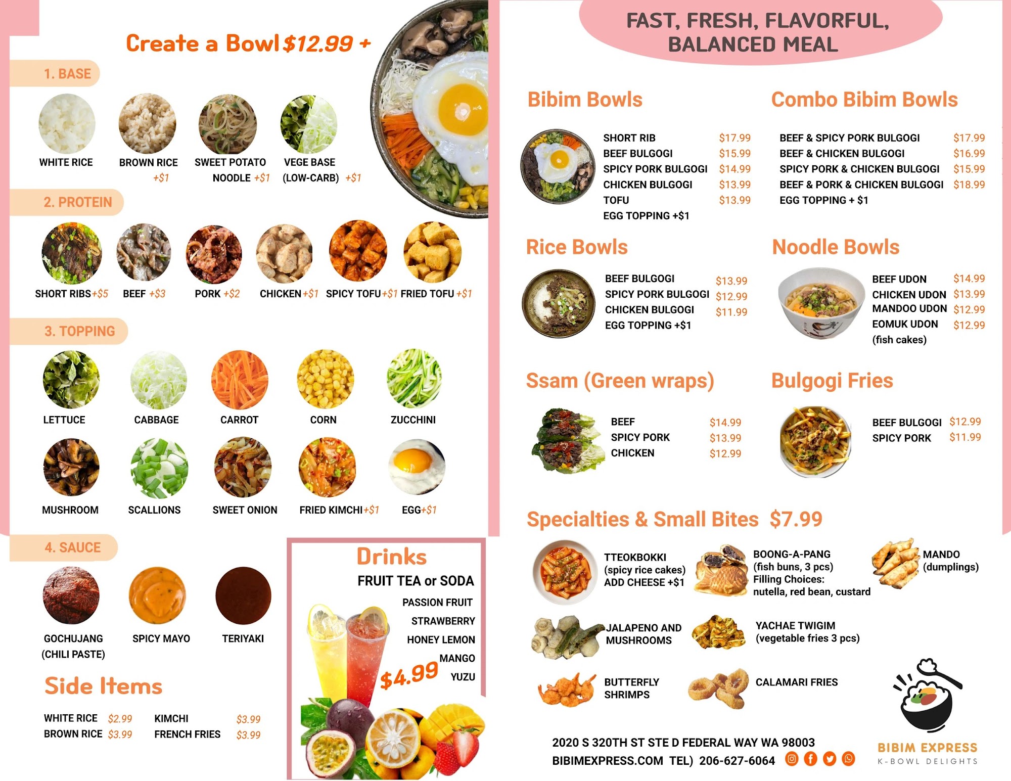 Bibim Express Menu