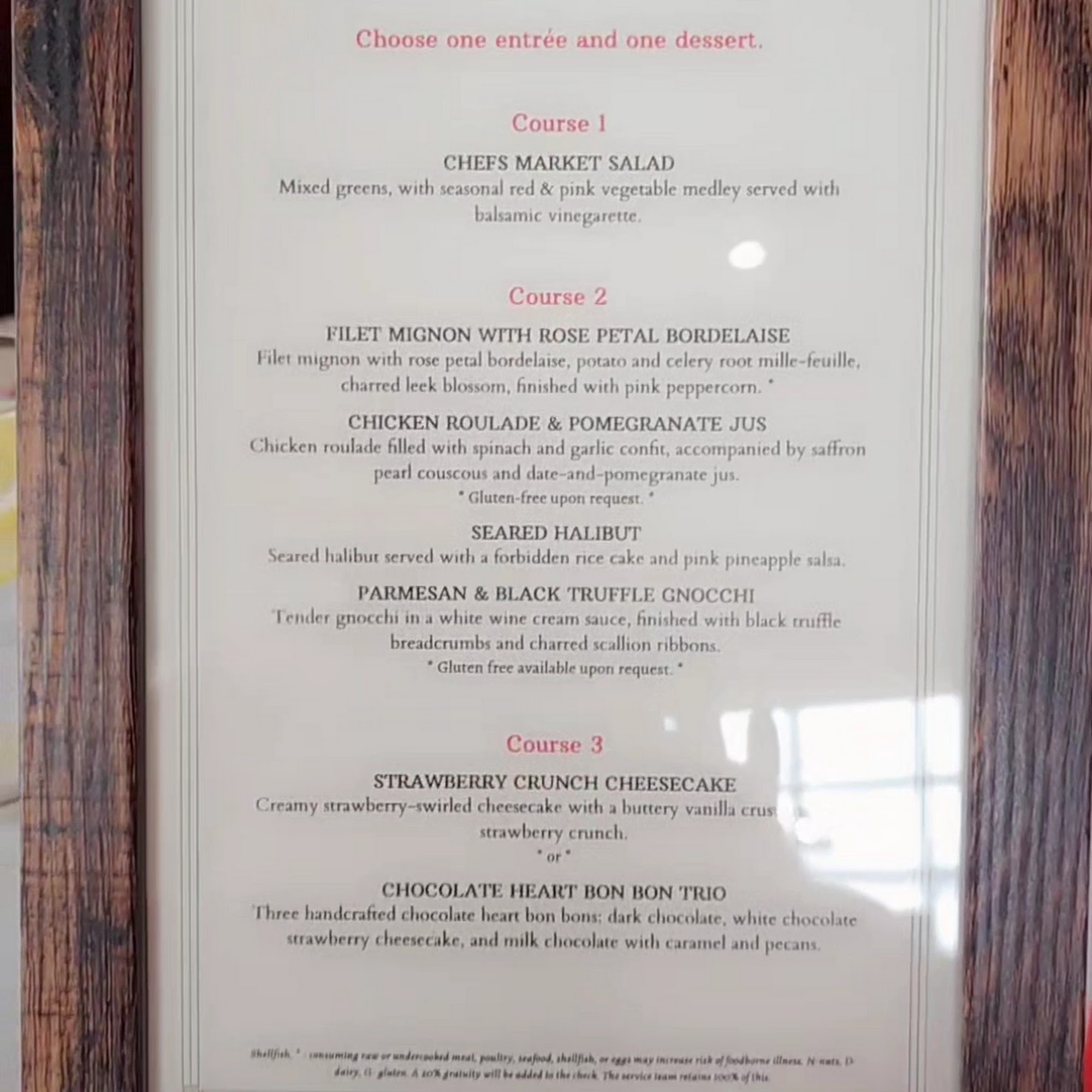 Ms. Jane's Fine Dining Menu