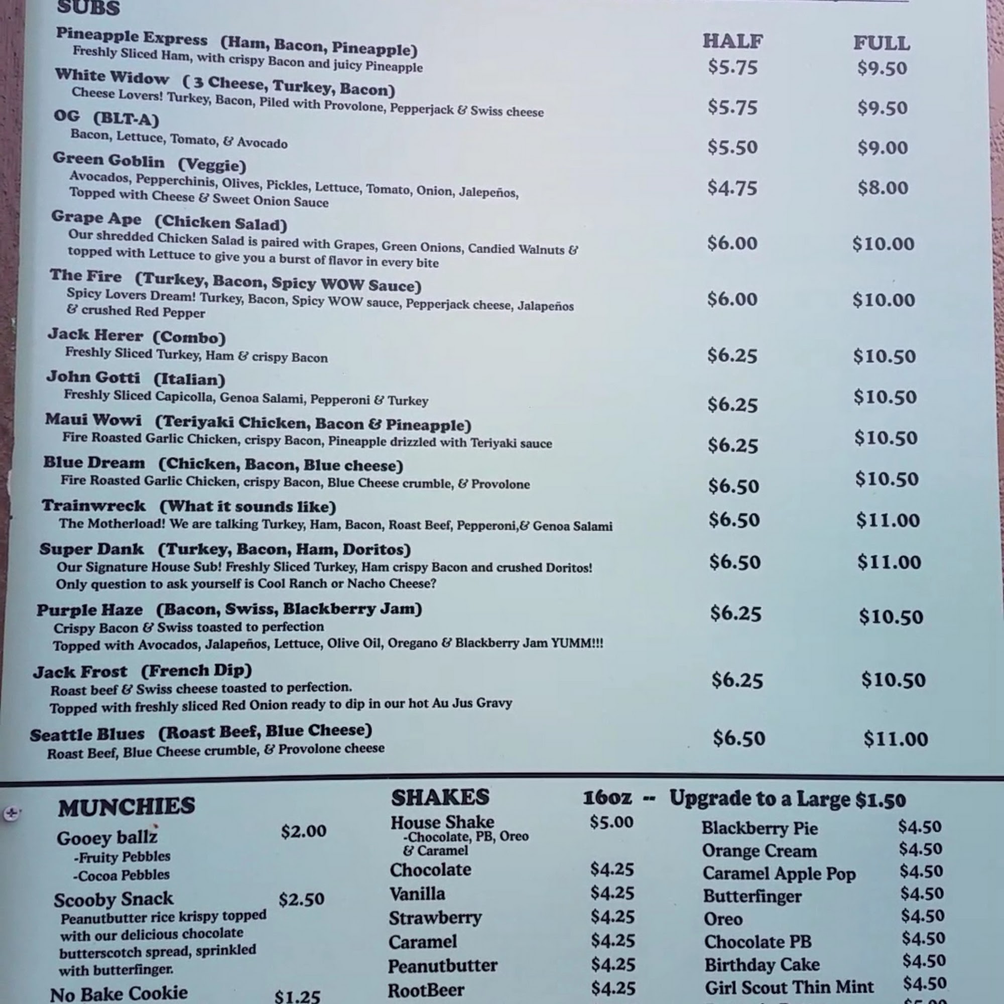 Canna Cabana Subs & Shakes Lacey