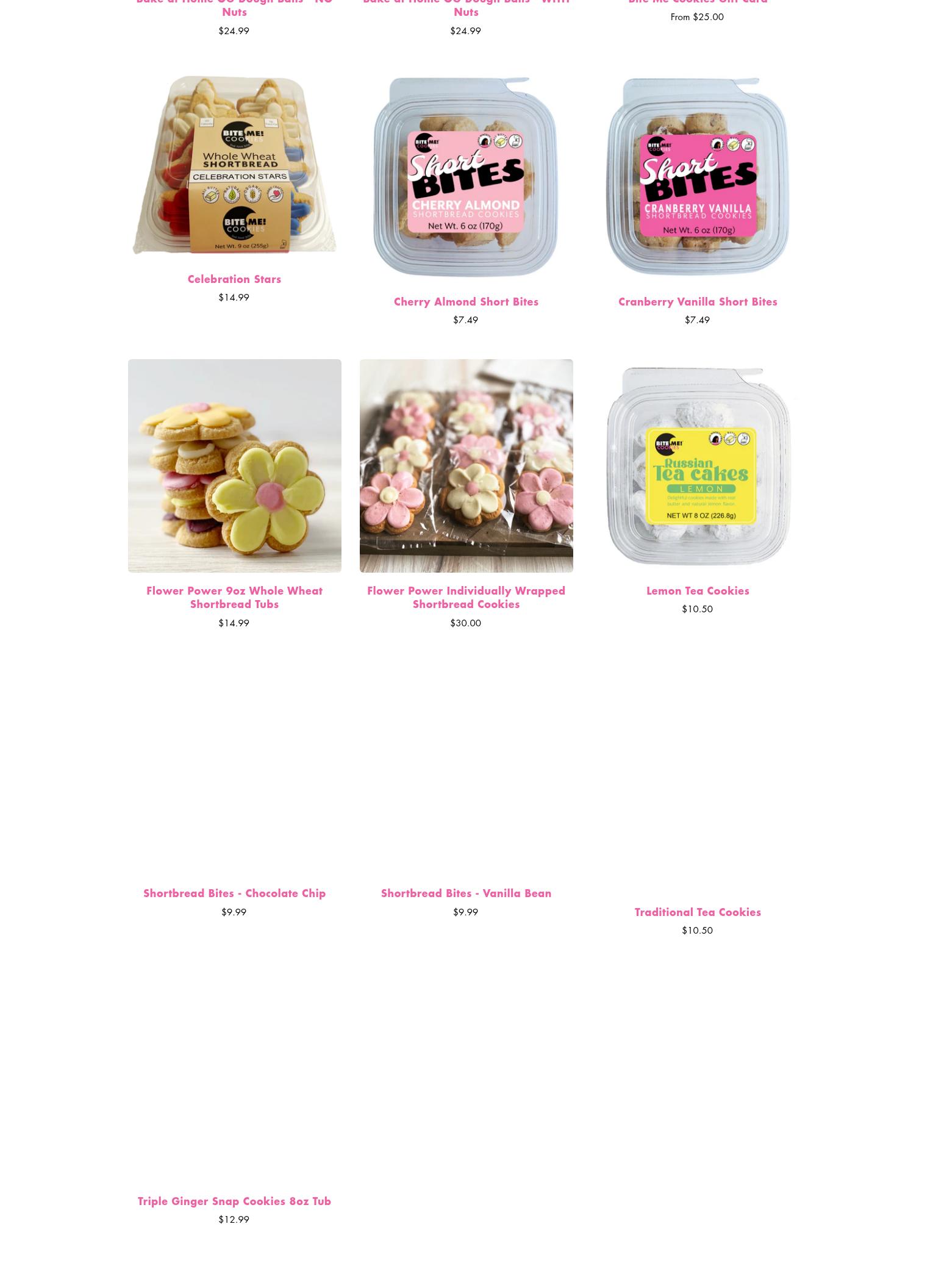 Bite Me! Cookies Menu