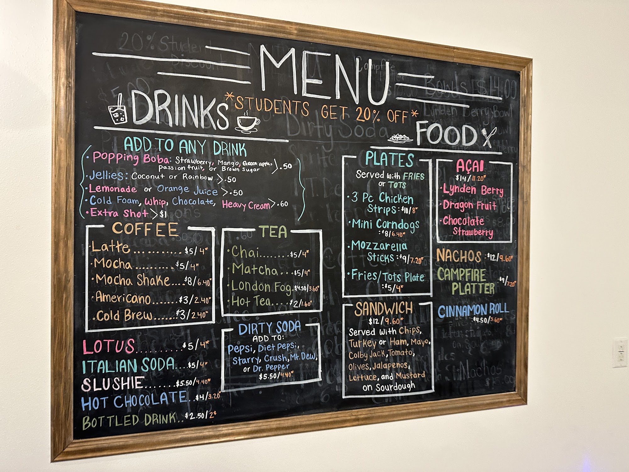 508 Coffee and Youth Lounge Menu