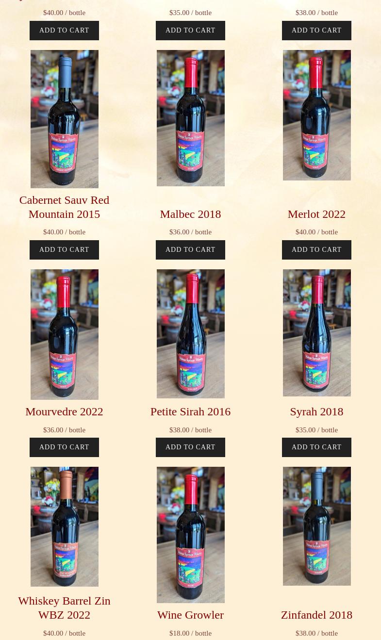 Malaga Springs Winery Menu