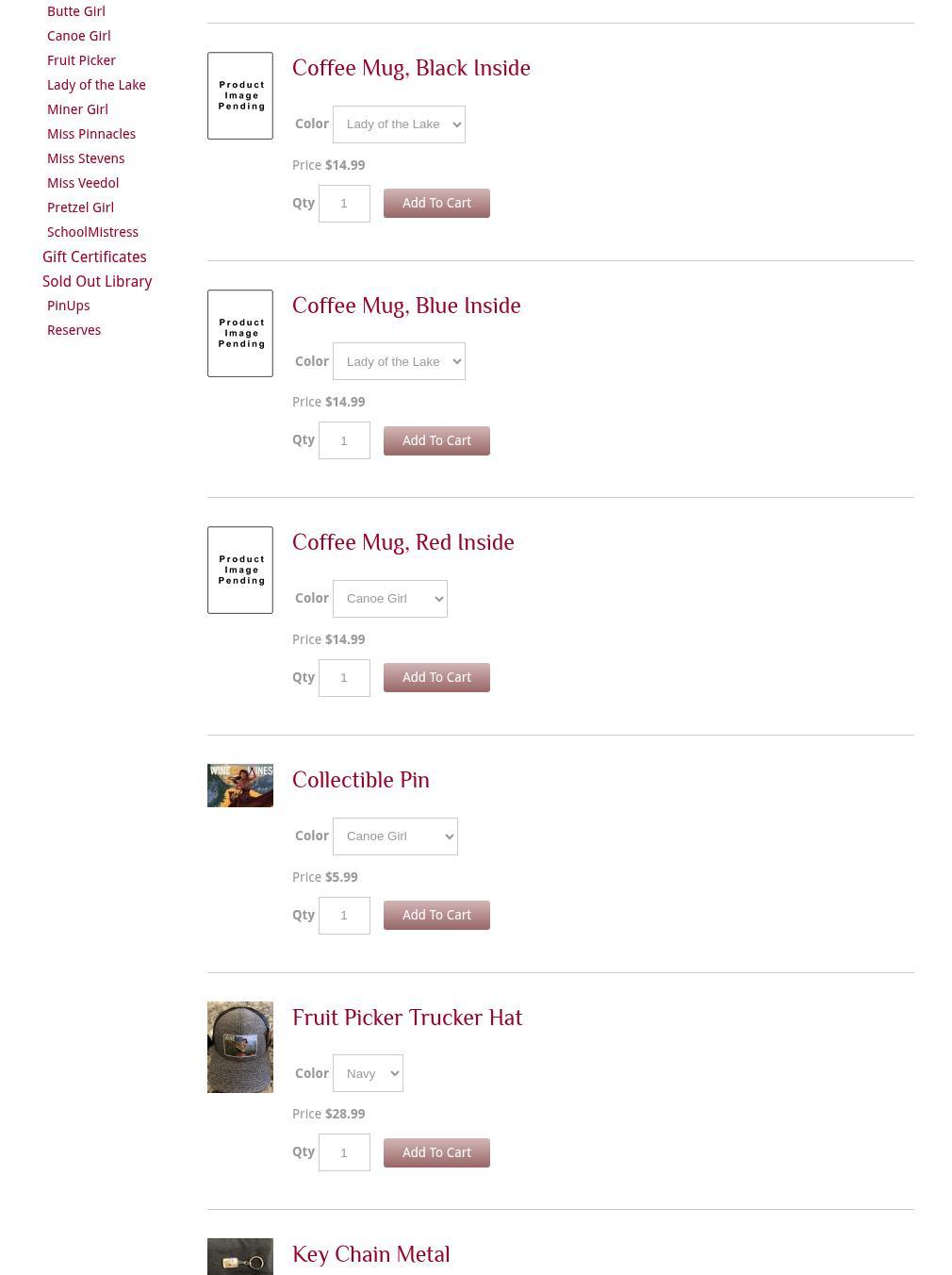 WineGirl Wines, Lake Chelan Menu