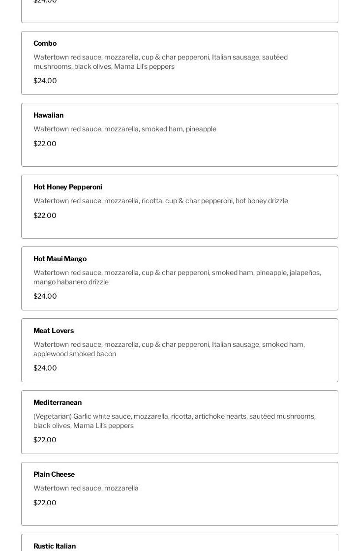 Radiance Winery Downtown Menu