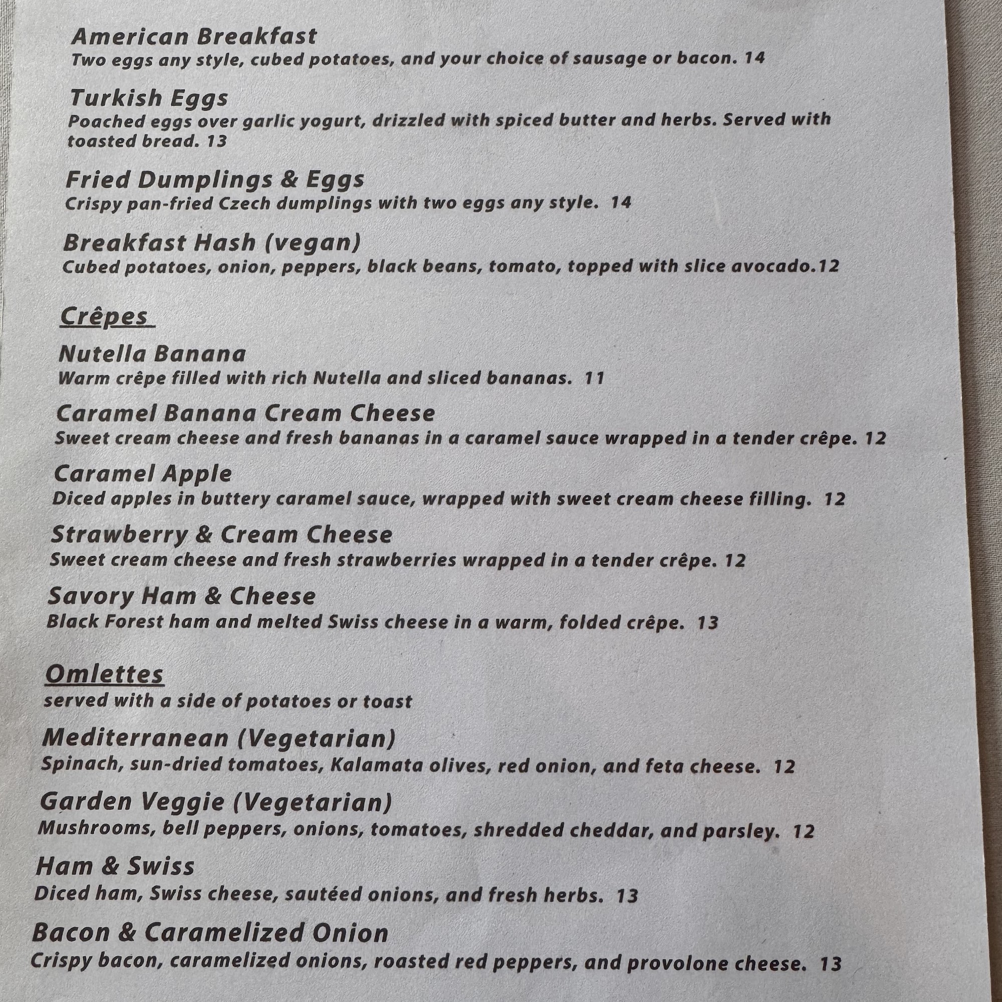 Little Prague Bakery & Cafe Menu