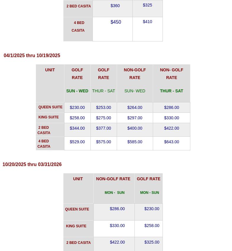 Oasis Bar & Grill Menu