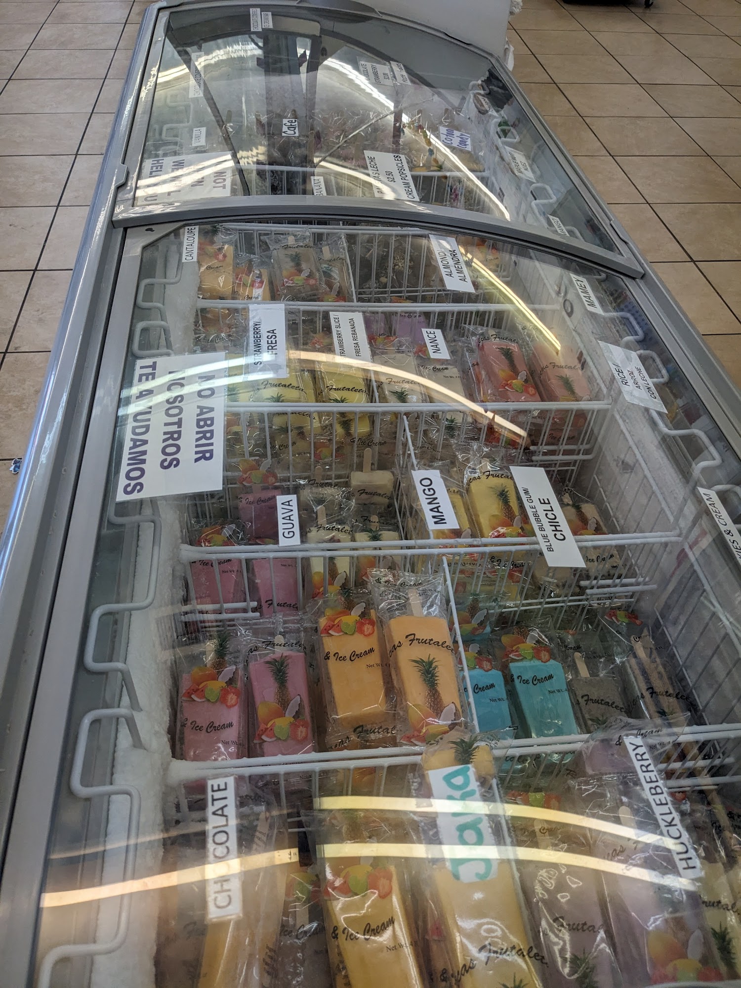 Ricas Frutaletas & Ice Cream Menu