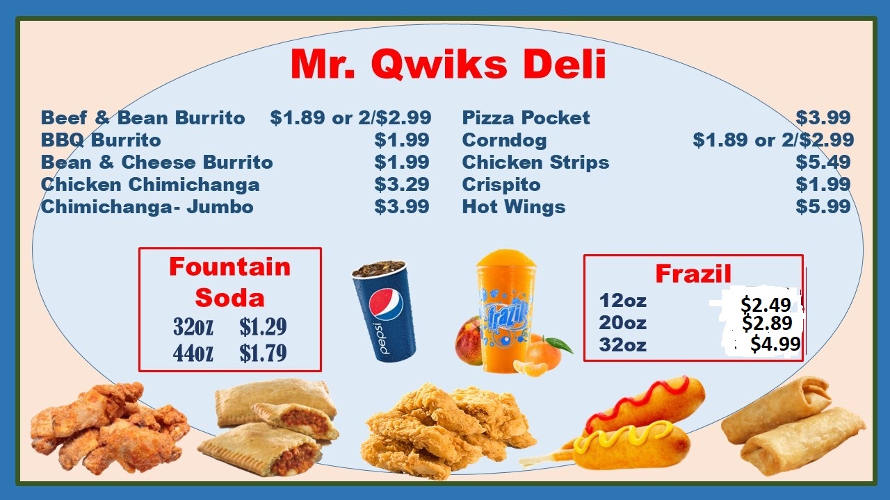 Mr. Qwik's Menu