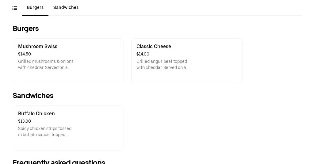 The End Zone Sports Pub Menu