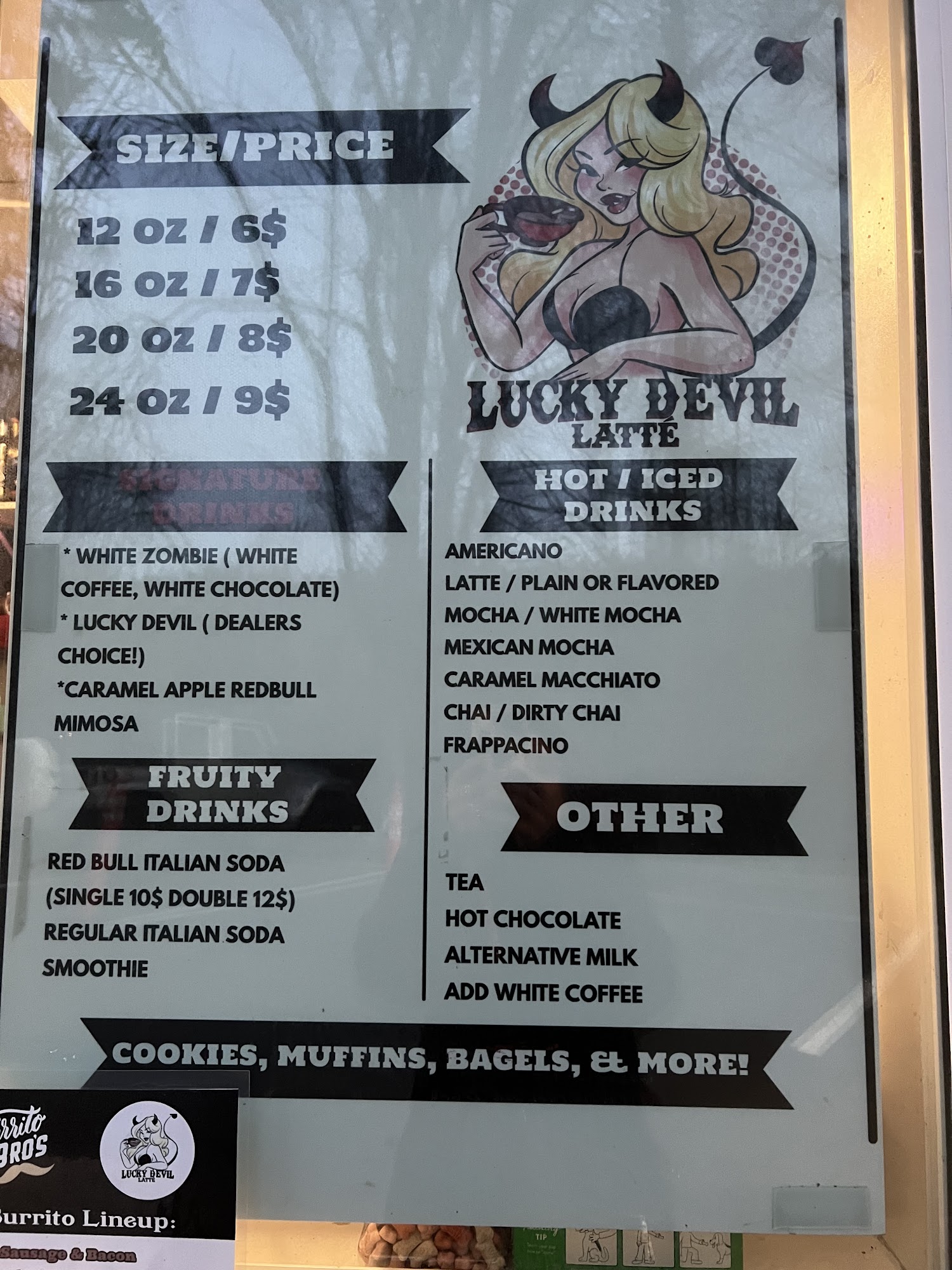 Lucky Devil Latte Menu