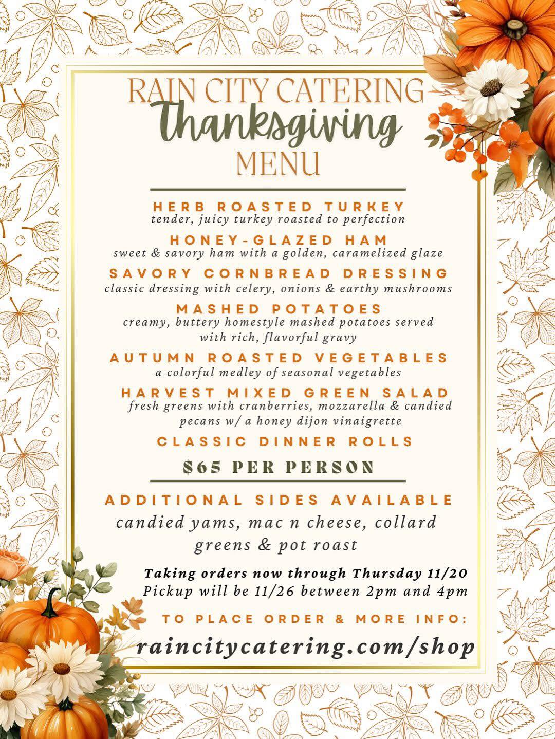 Rain City Catering Menu