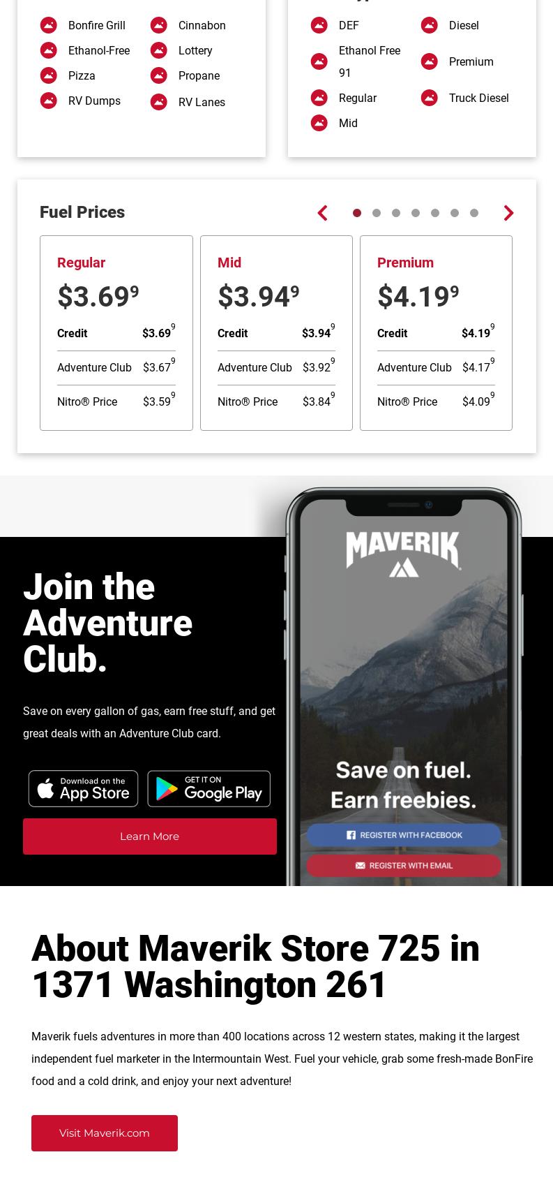 Maverik Menu