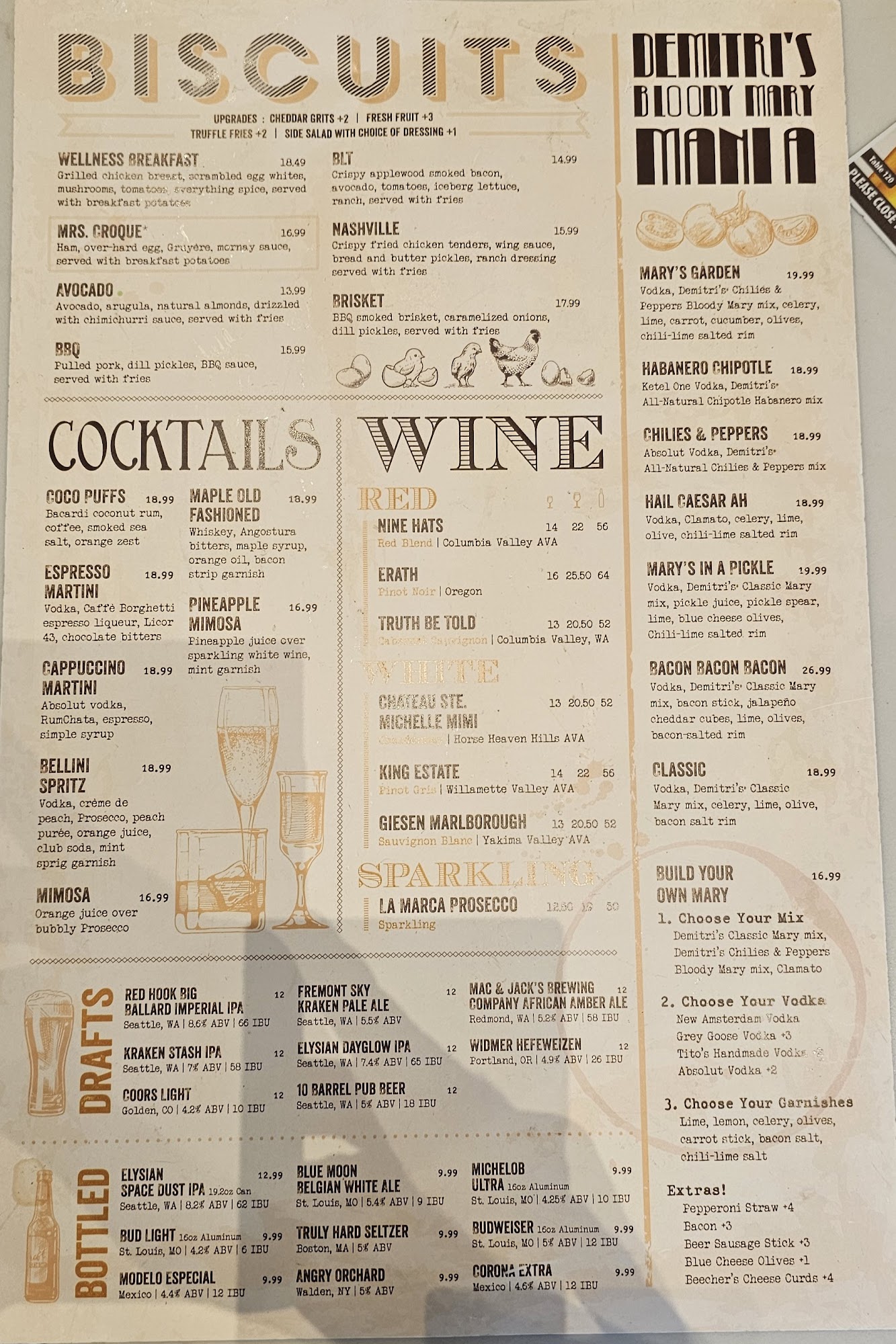 Bad Egg Breakfast Bar Menu