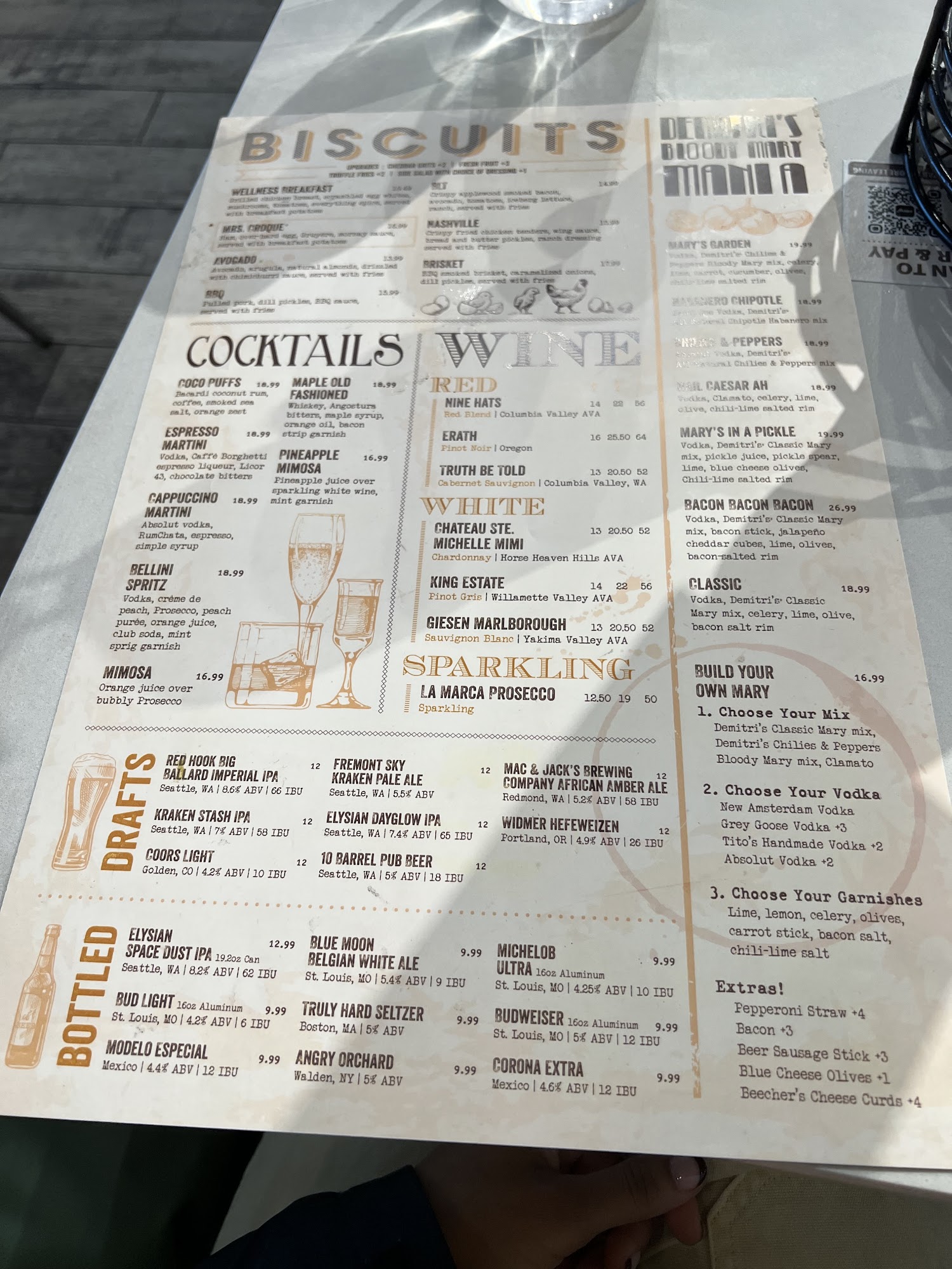 Bad Egg Breakfast Bar Menu
