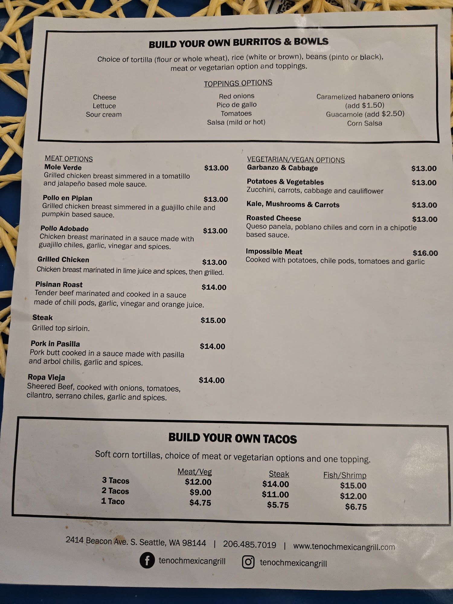 Tenoch Mexican Grill Seattle