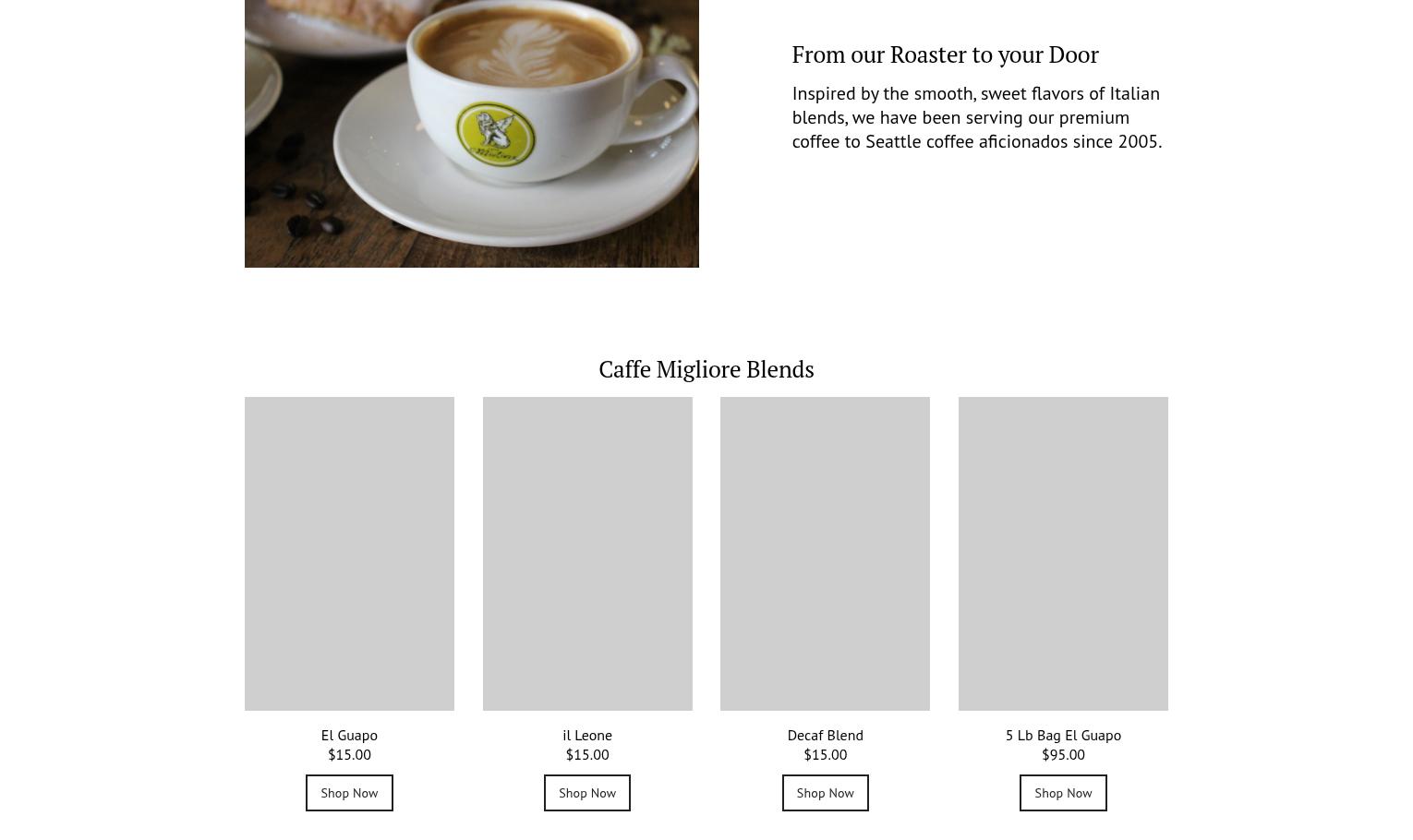 Caffe Migliore. Menu