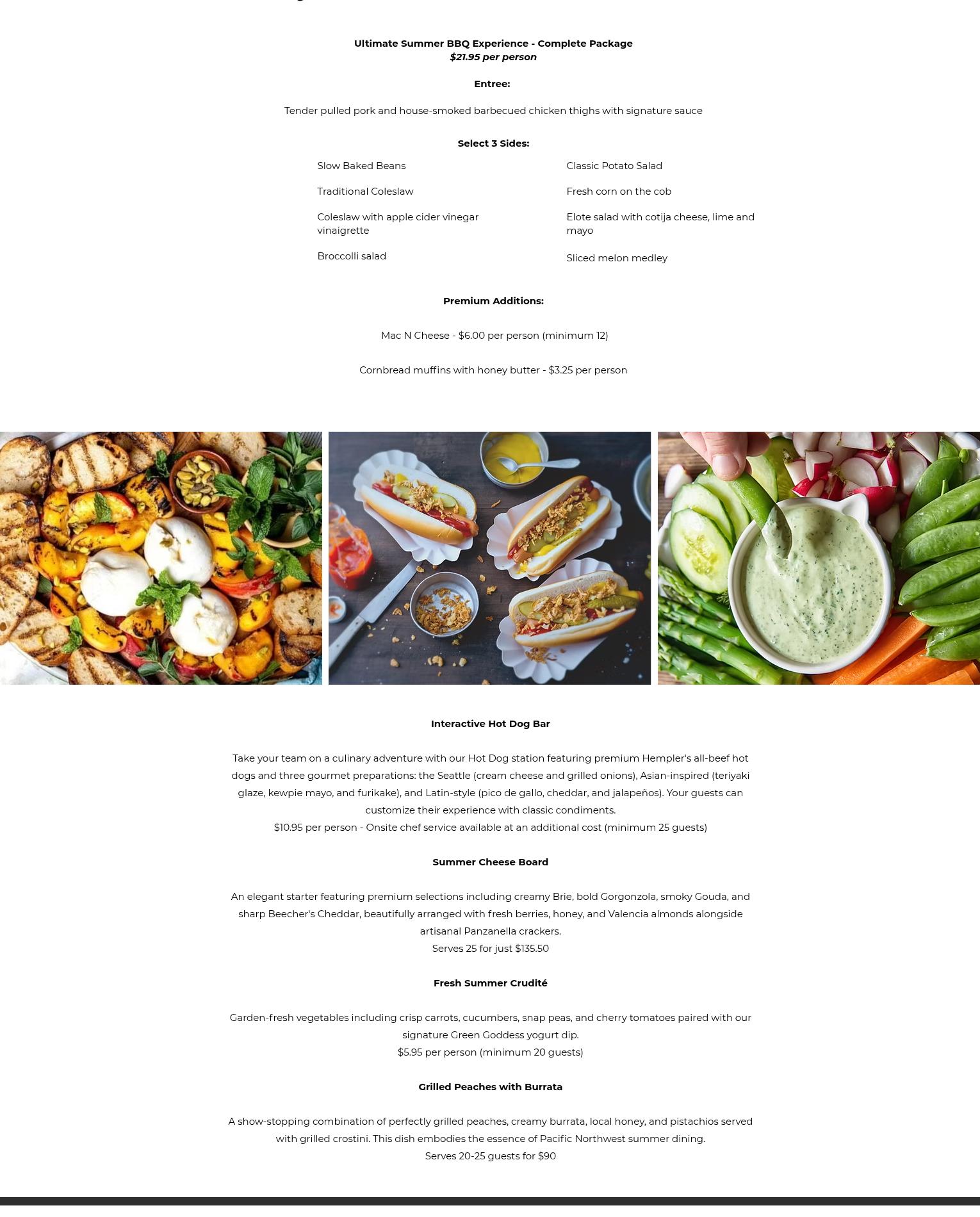 On Safari Foods Menu