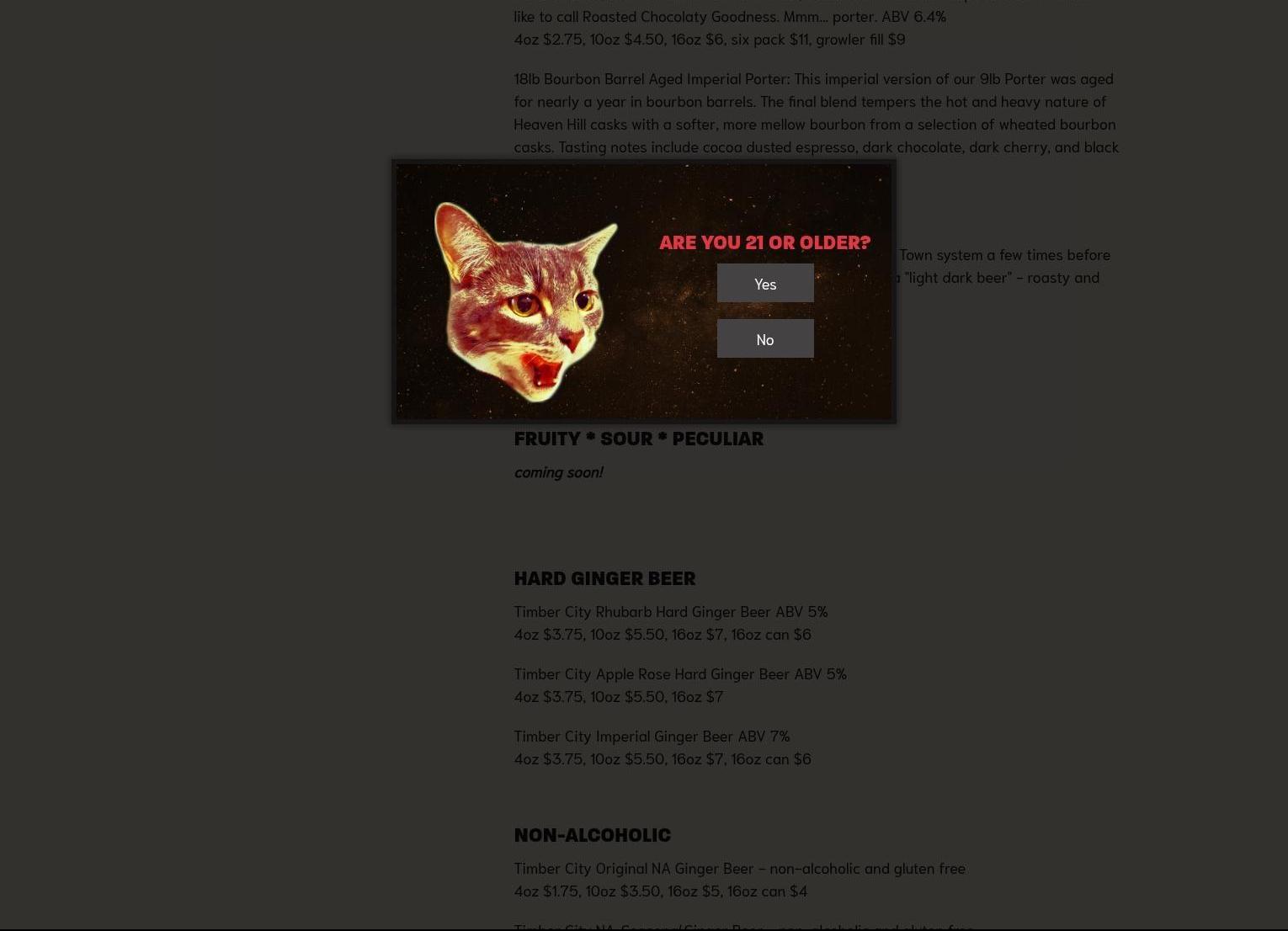 Georgetown Brewing Co Menu