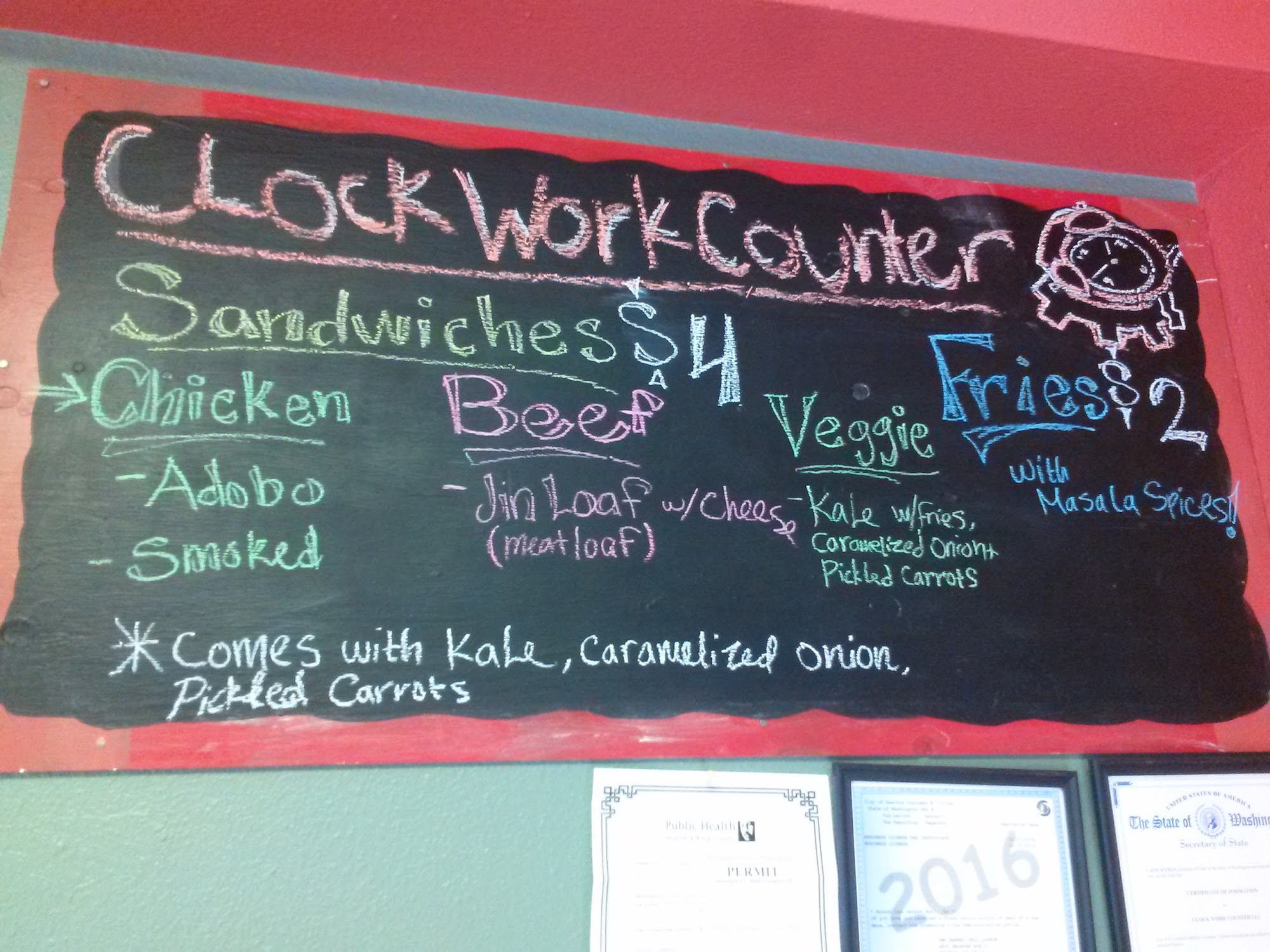 ClockWork Counter (Wholesale) Menu