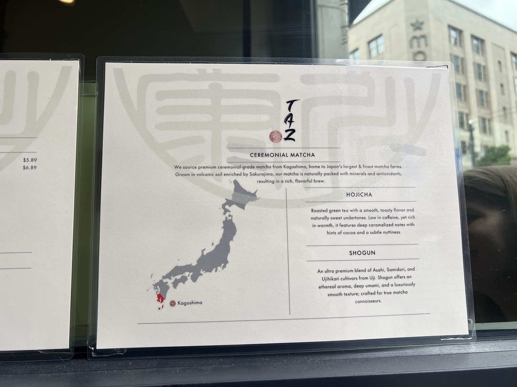 Taz Matcha & Bar Menu