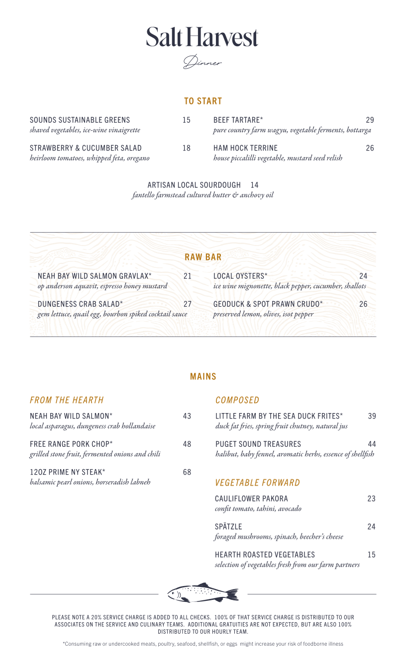 Salt Harvest Menu