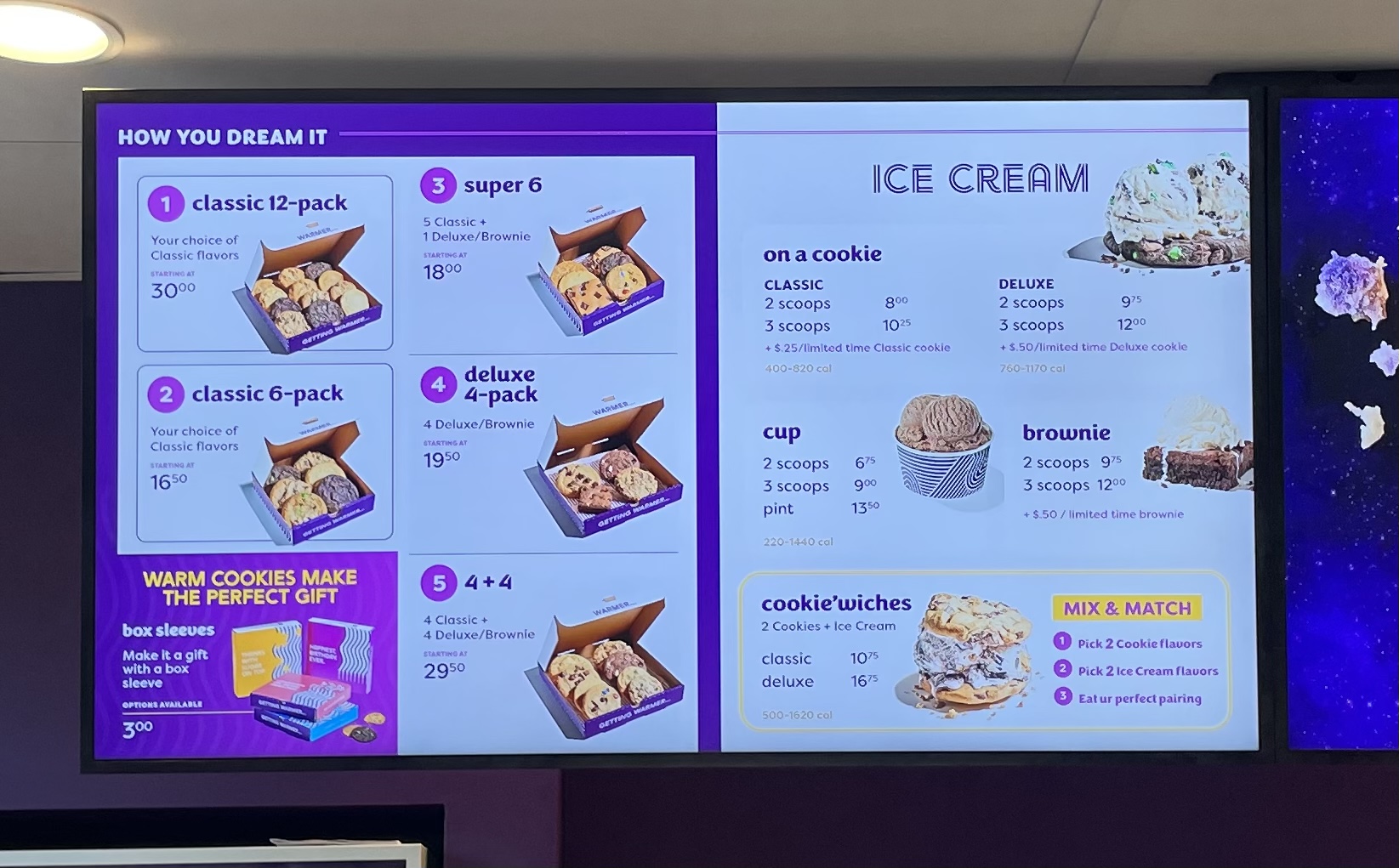 Insomnia Cookies Menu