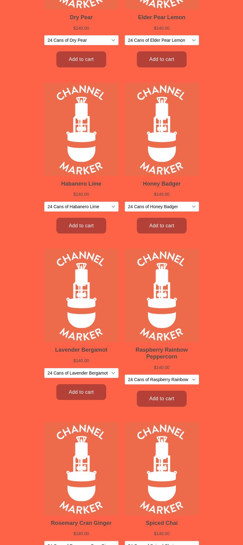 Channel Marker Cider Menu