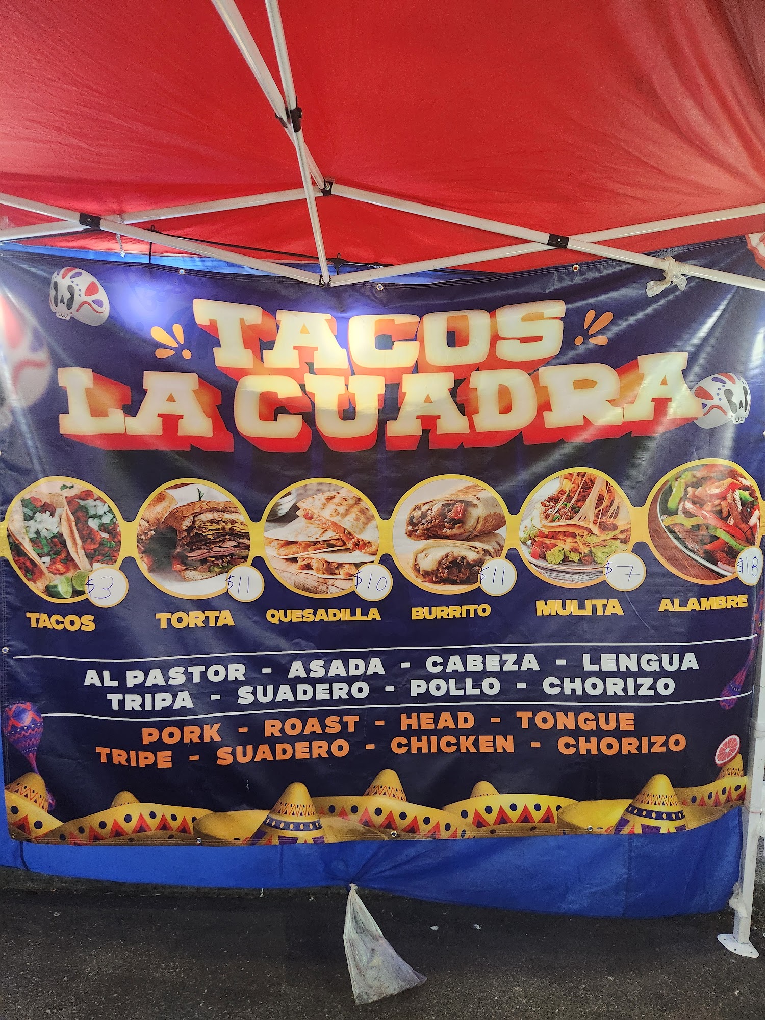 Tacos La Cuadra Menu