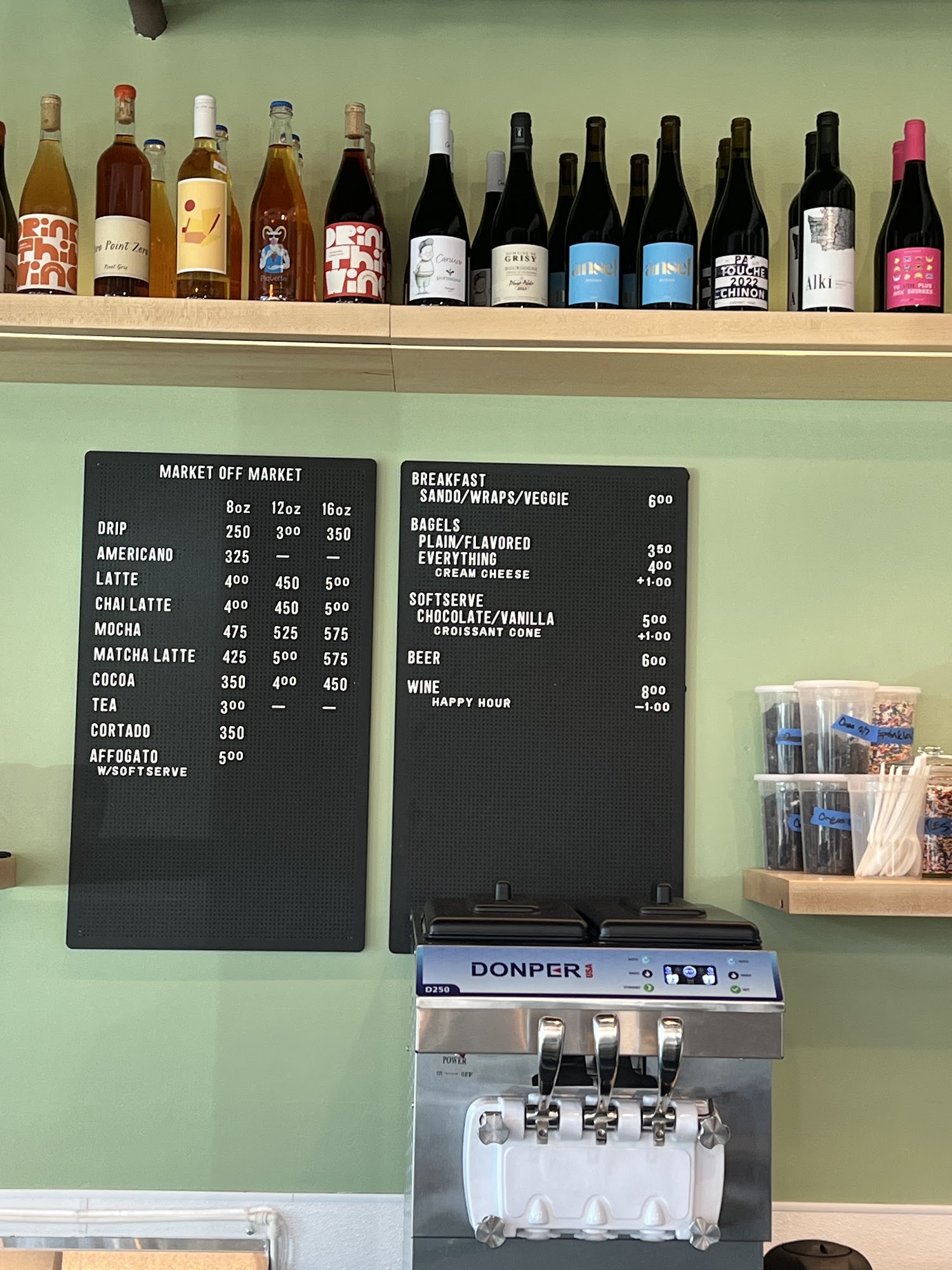 Market off Market Menu