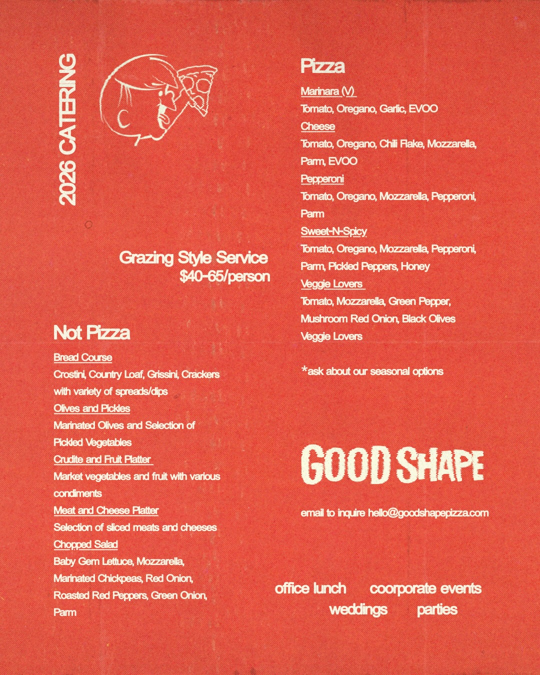Good Shape Pizza Menu