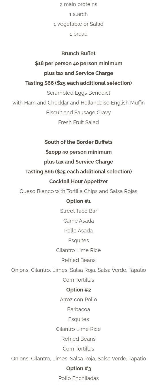 Baker's Dozen Catering Menu