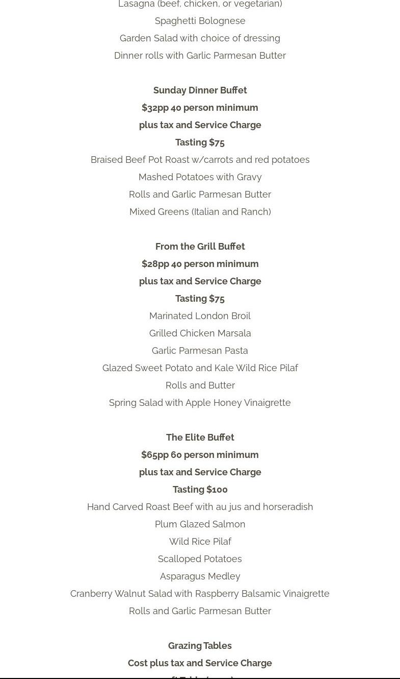 Baker's Dozen Catering Menu