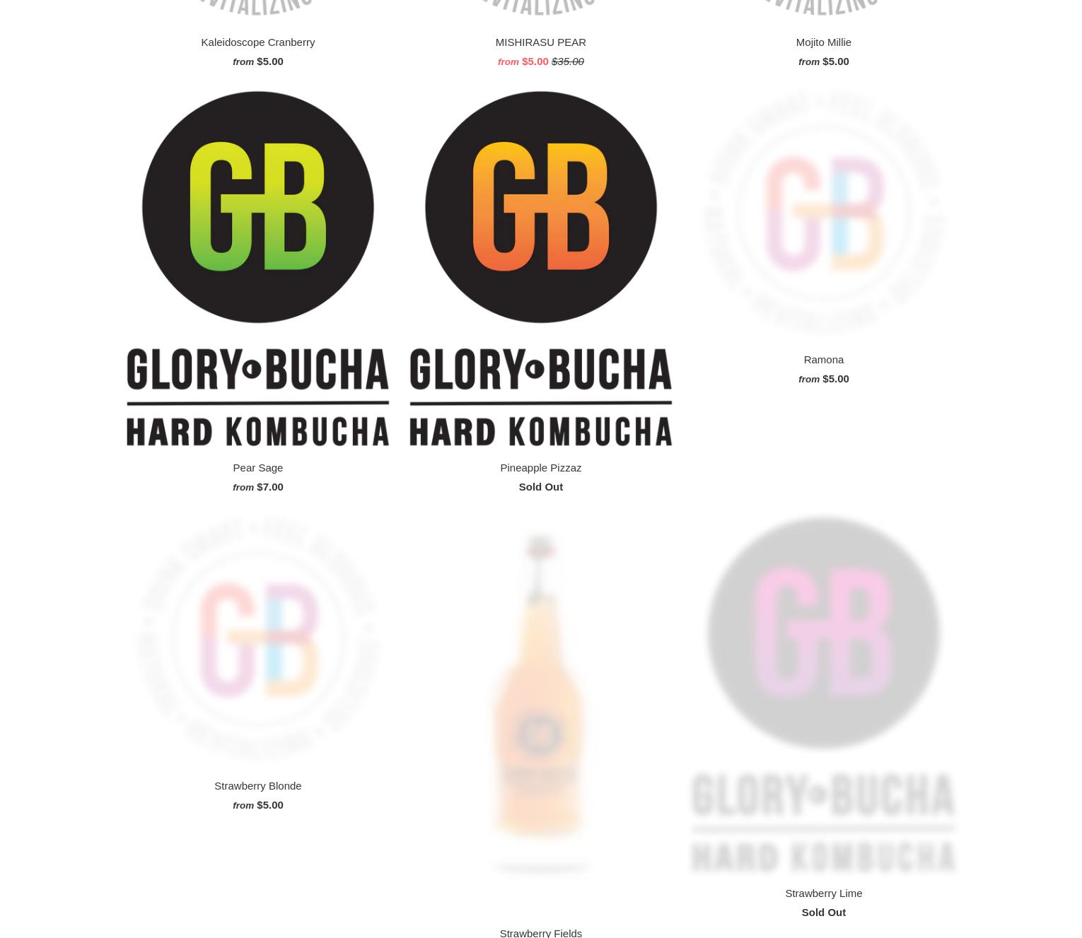 Glory Bucha Menu