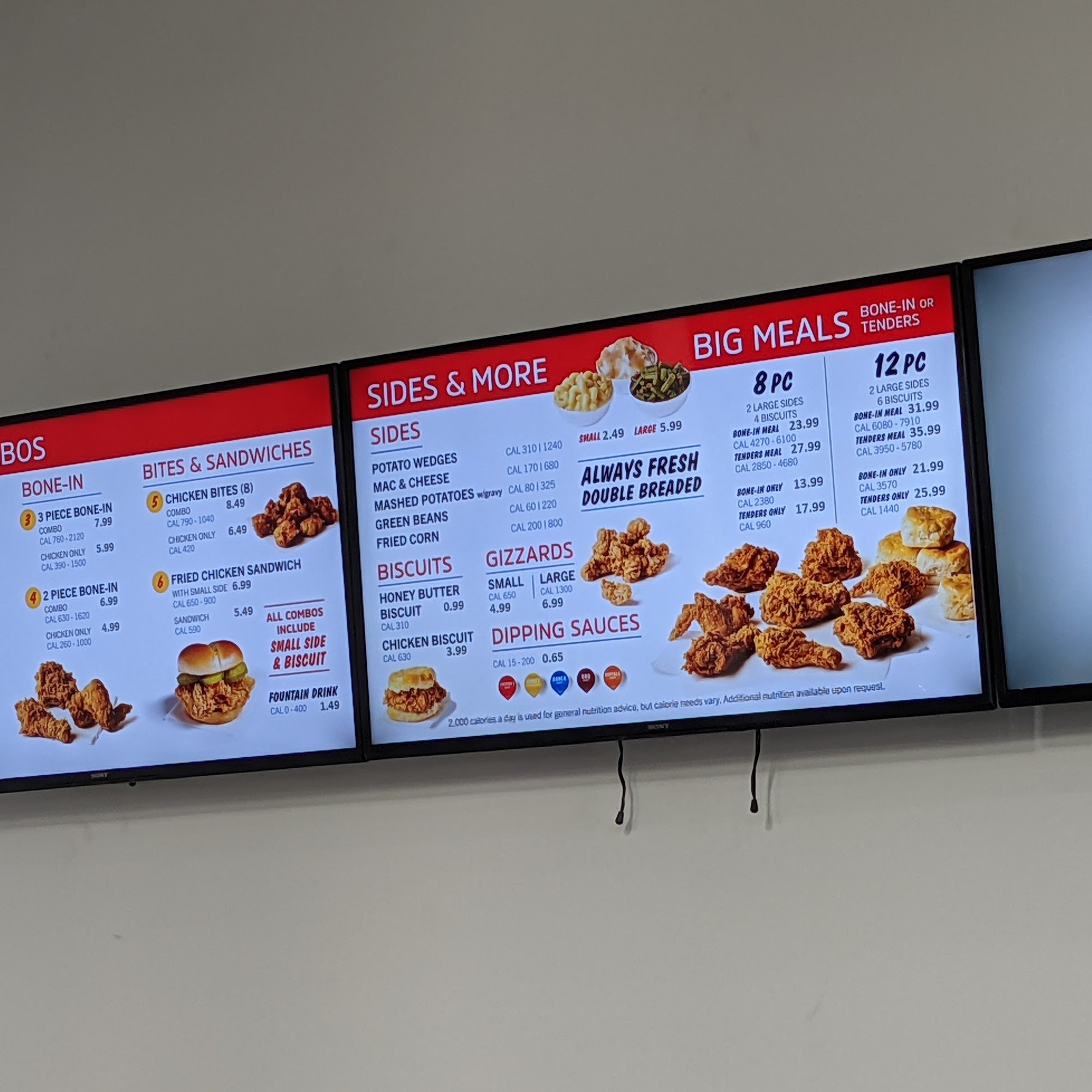 Chester's Chicken on the Run Menu