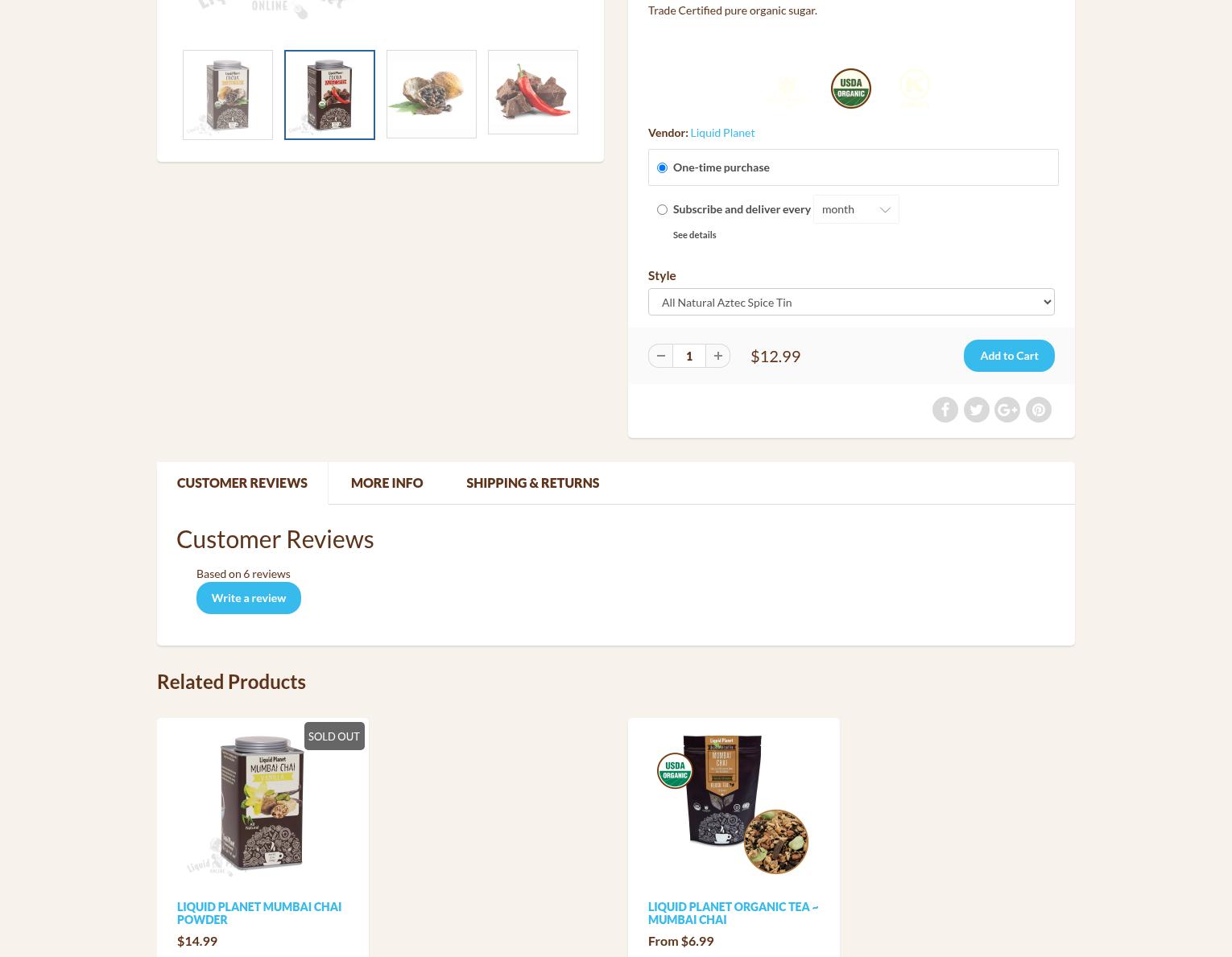 Liquid Planet Universe Menu