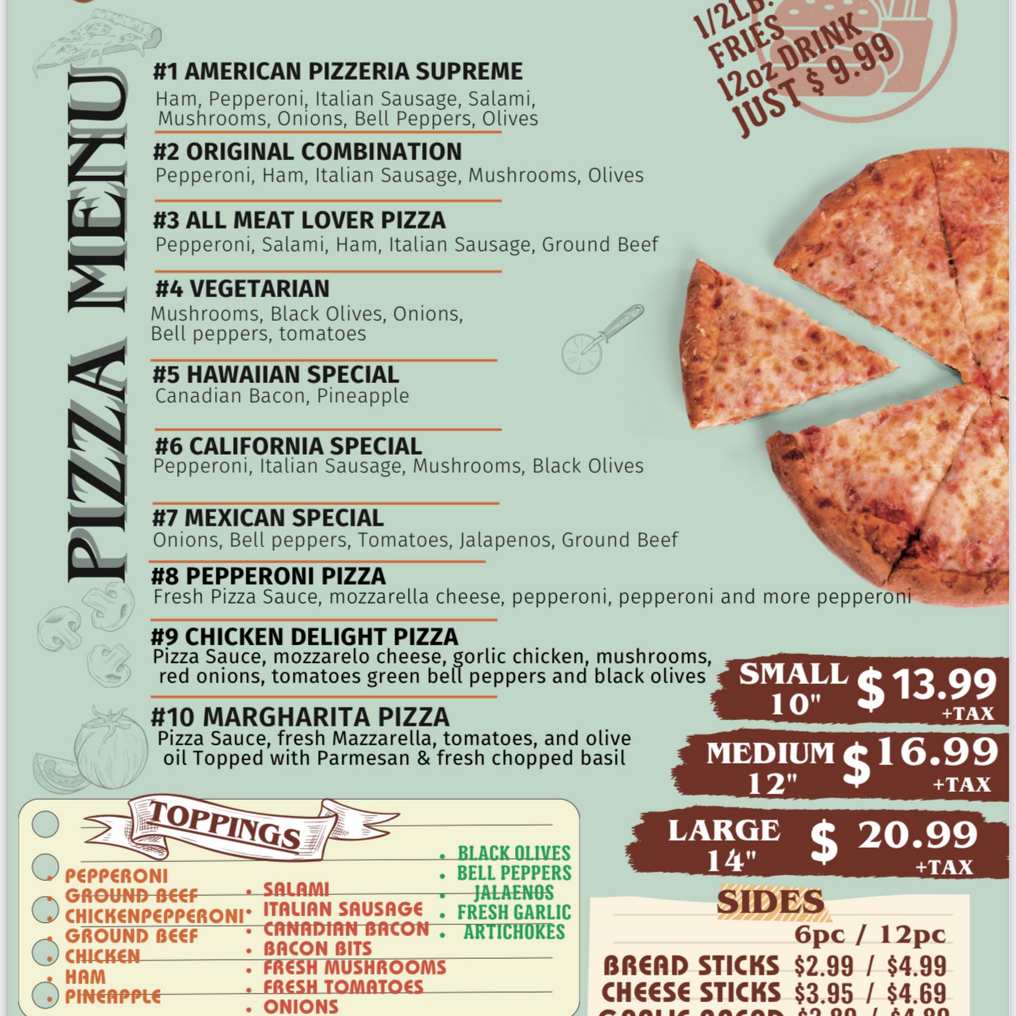 American Pizza & Sub Menu