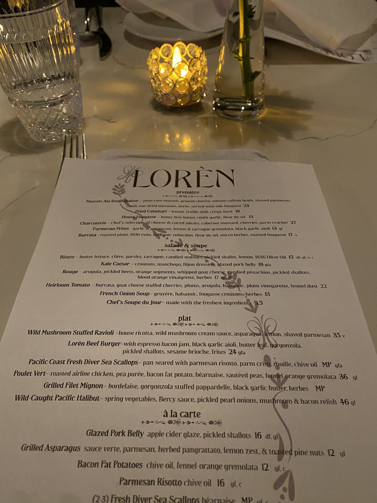 Lorèn Menu