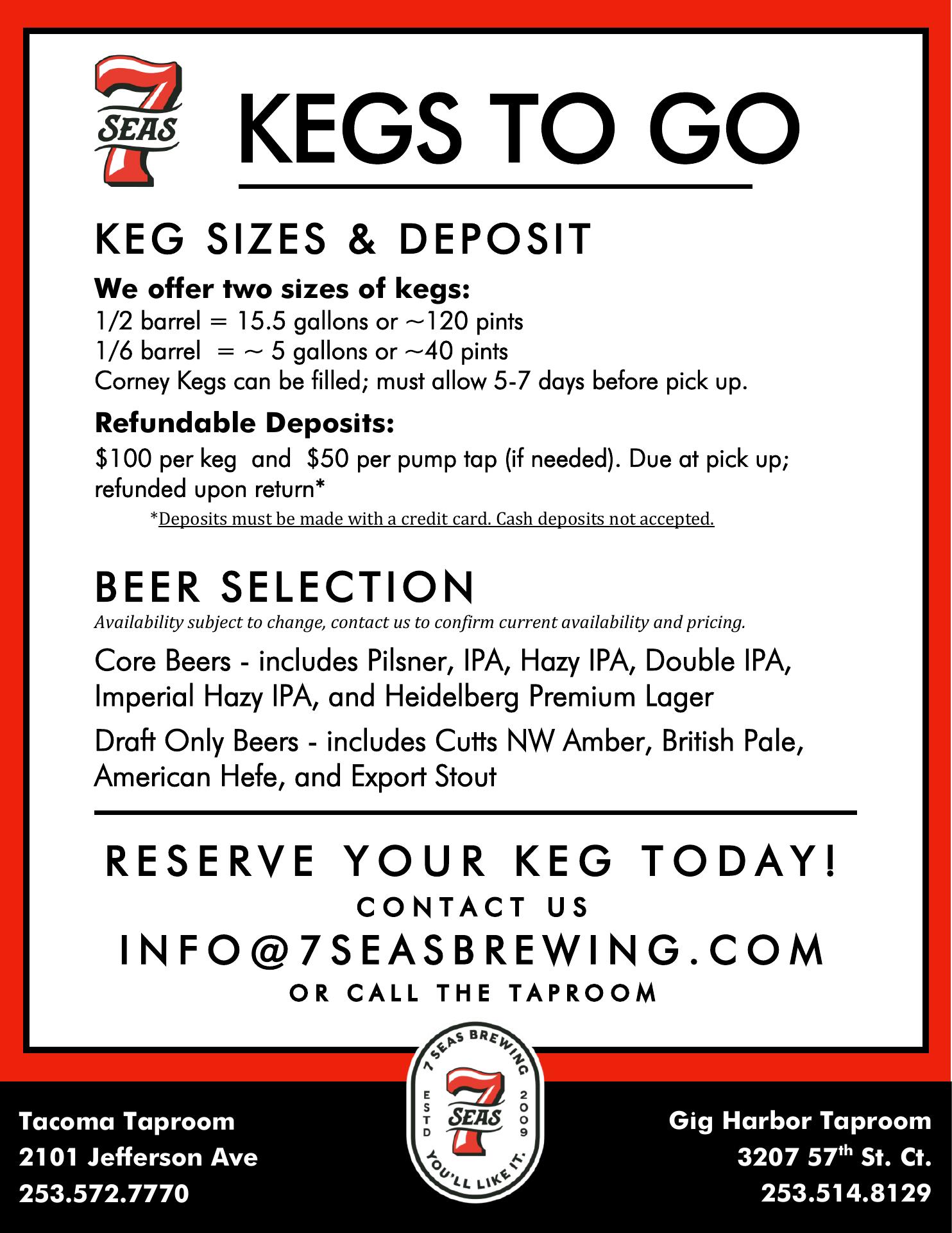 7 Seas Brewery and Taproom Menu